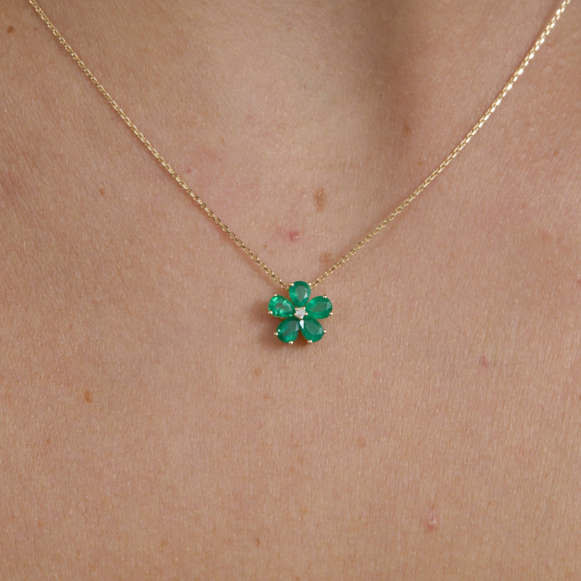 Petite Emerald Bloom Necklace