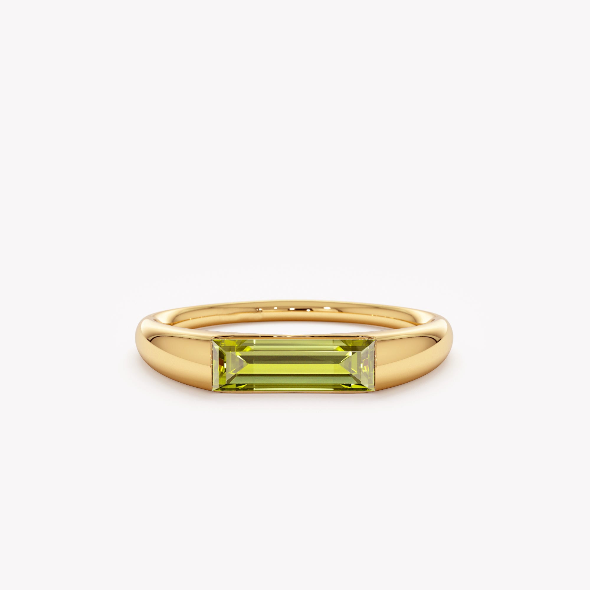 Peridot Baguette Statement Ring