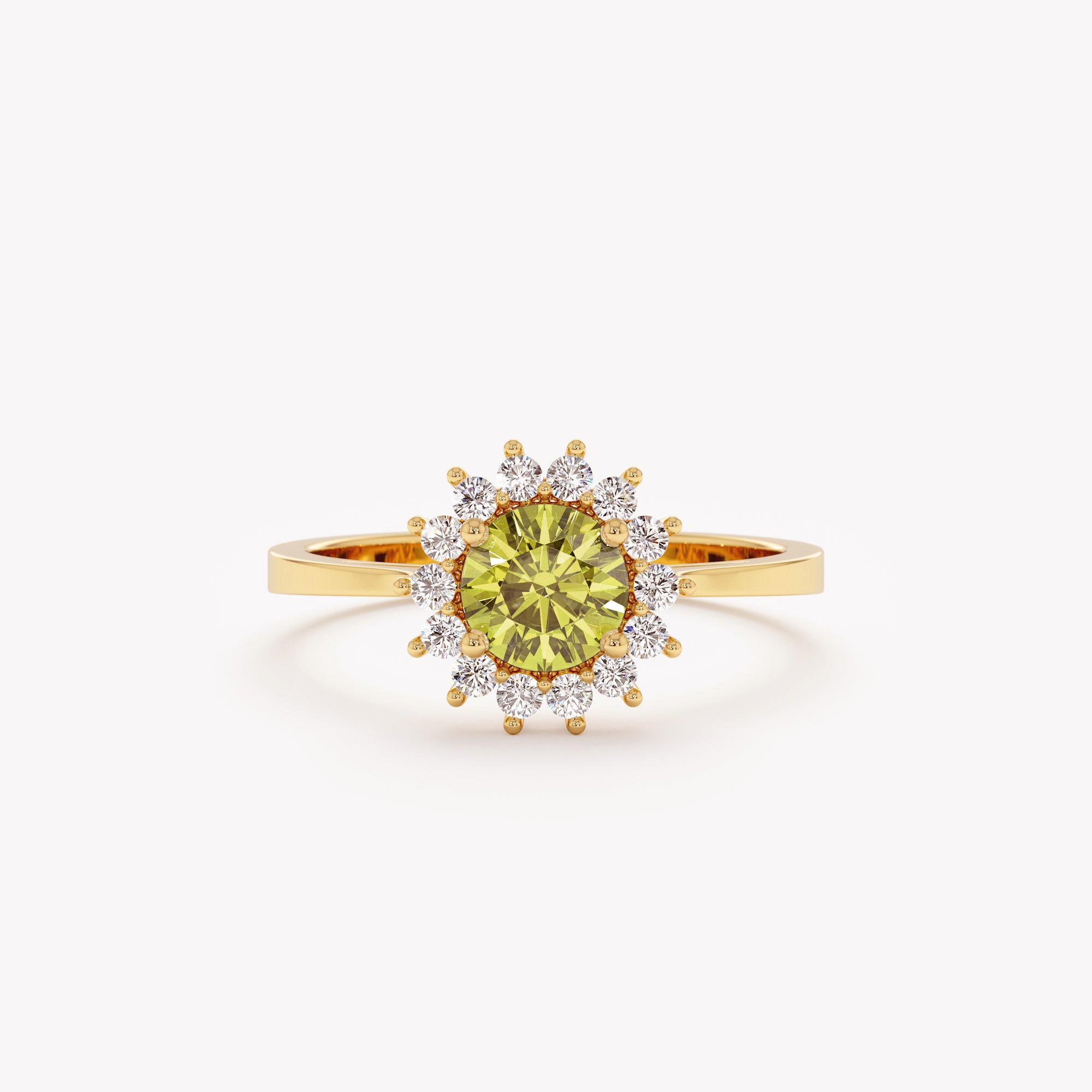 Peridot Lightburst Ring