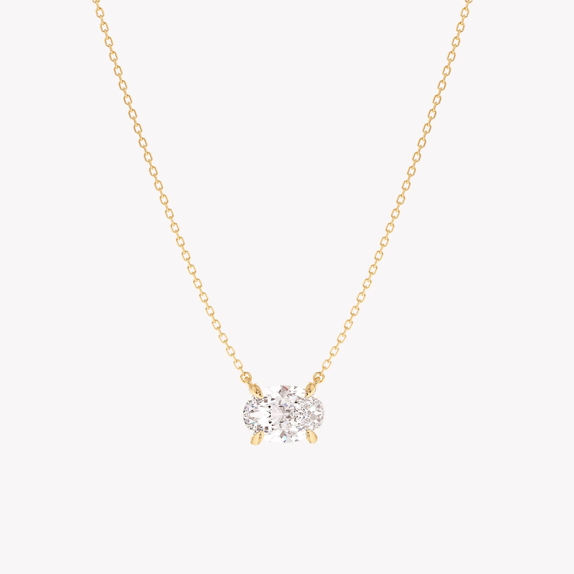 Oval Lab Diamond Solitaire Necklace