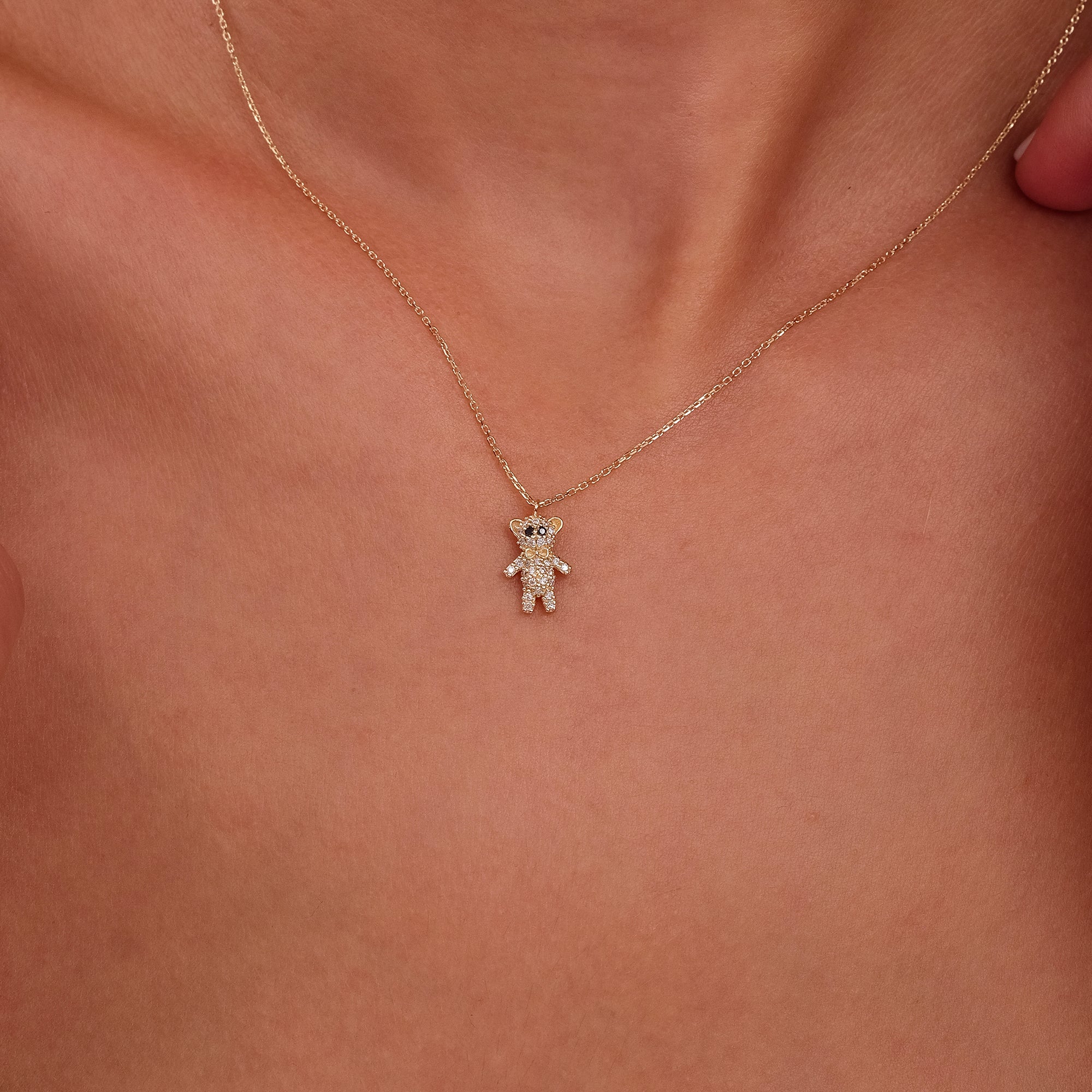 Panda Bear Diamond Necklace