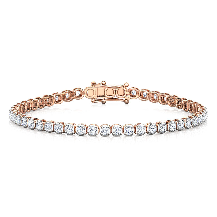  "A tennis bracelet featuring a continuous line of diamonds or gemstones set in a delicate band, known for its timeless elegance and versatility, perfect for adding sparkle to any ensemble."