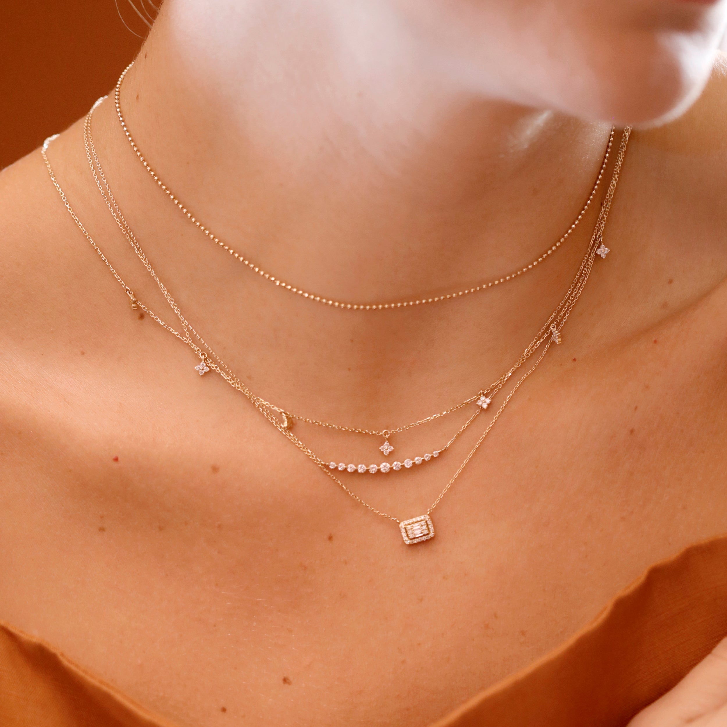 Diamond Lucky Clover Drop Necklace