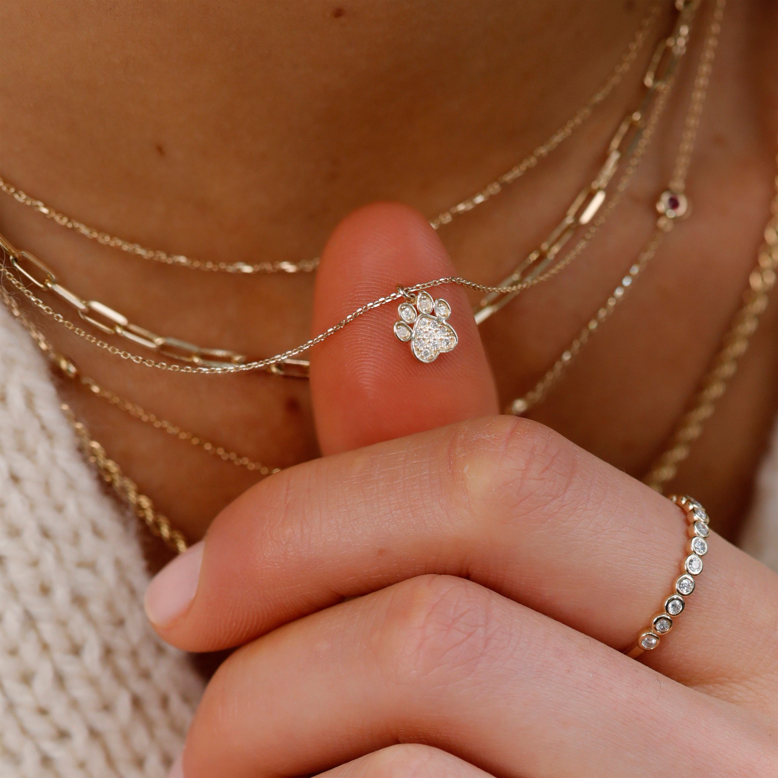 Sparkling Paw Necklace