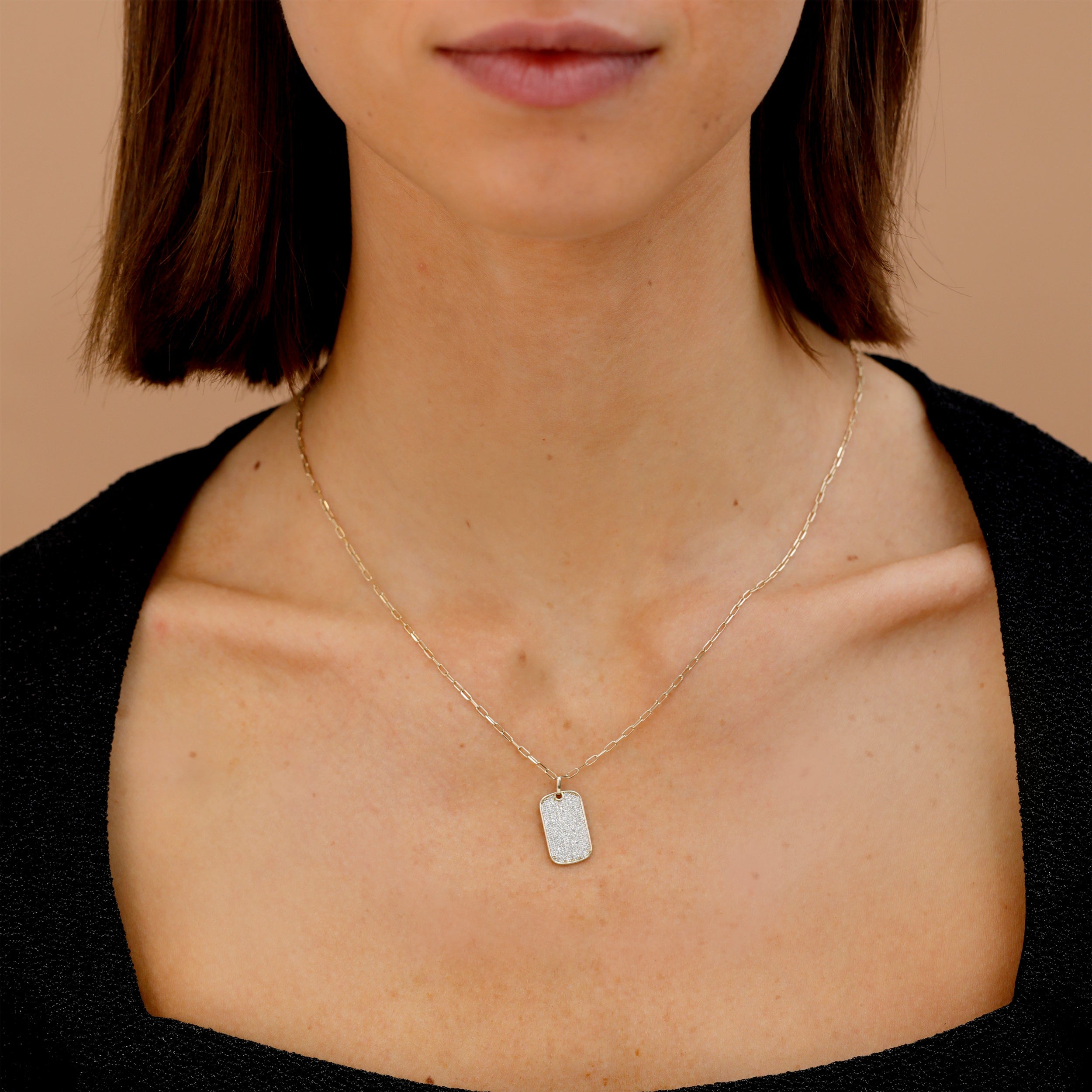 Tag Pendant with Paperclip Chain