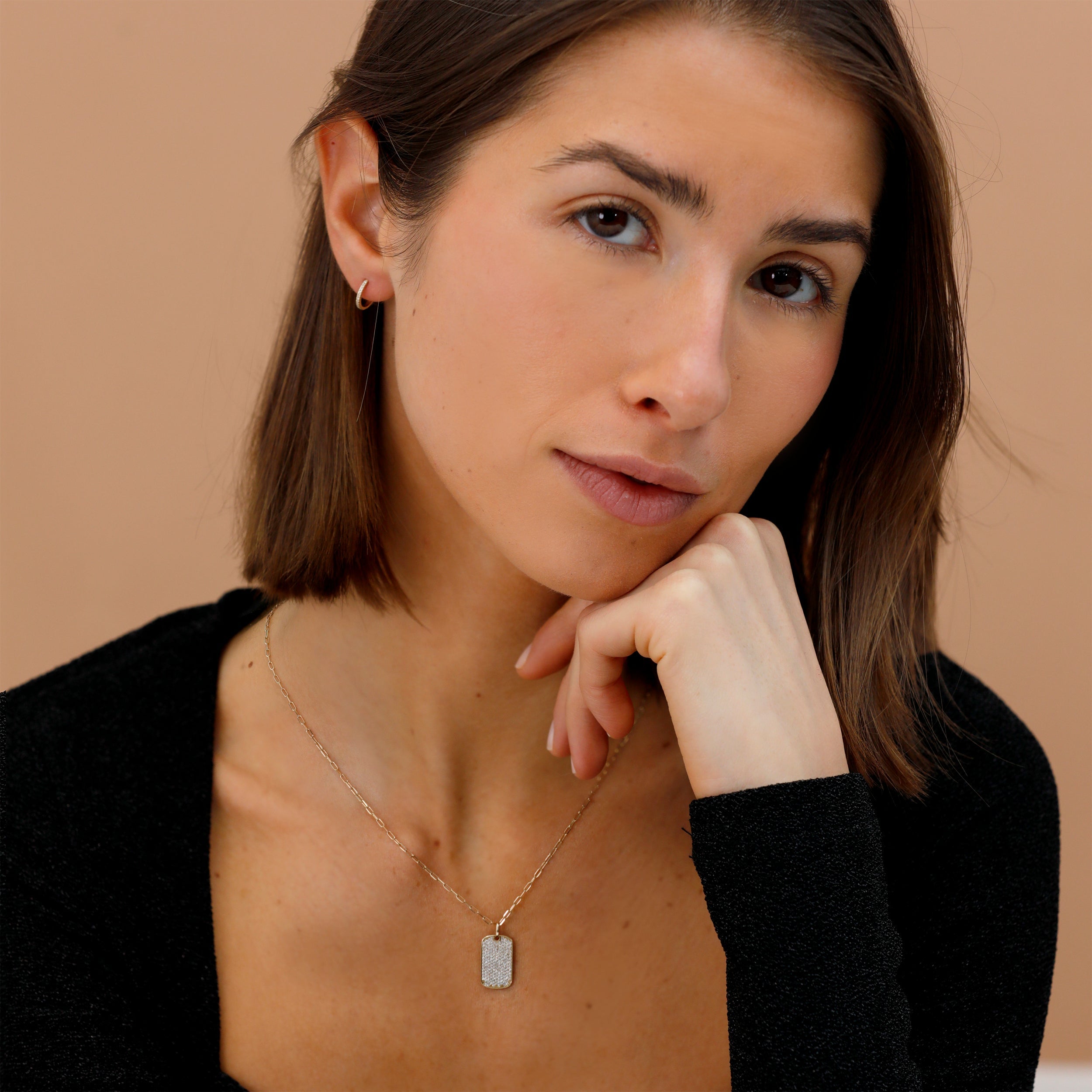 Tag Pendant with Paperclip Chain