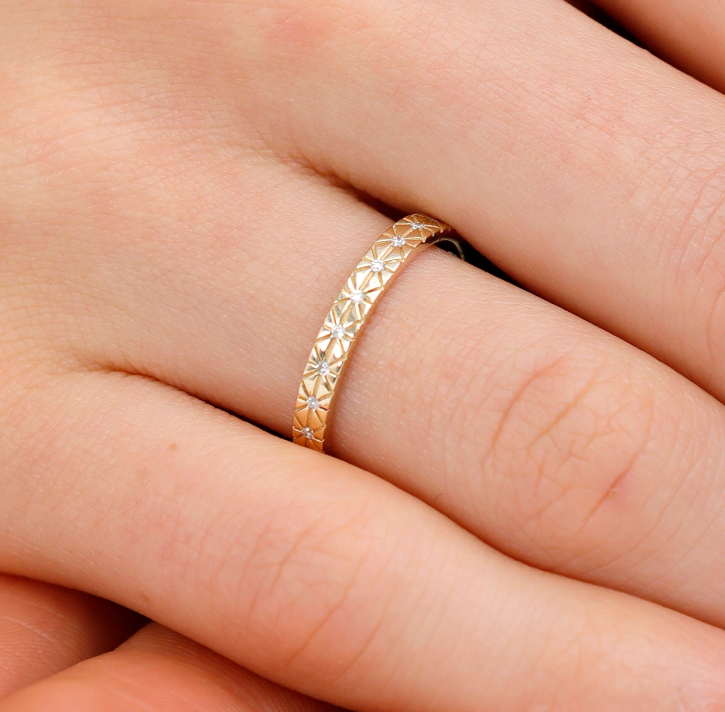 Celestial Starburst Eternity Ring
