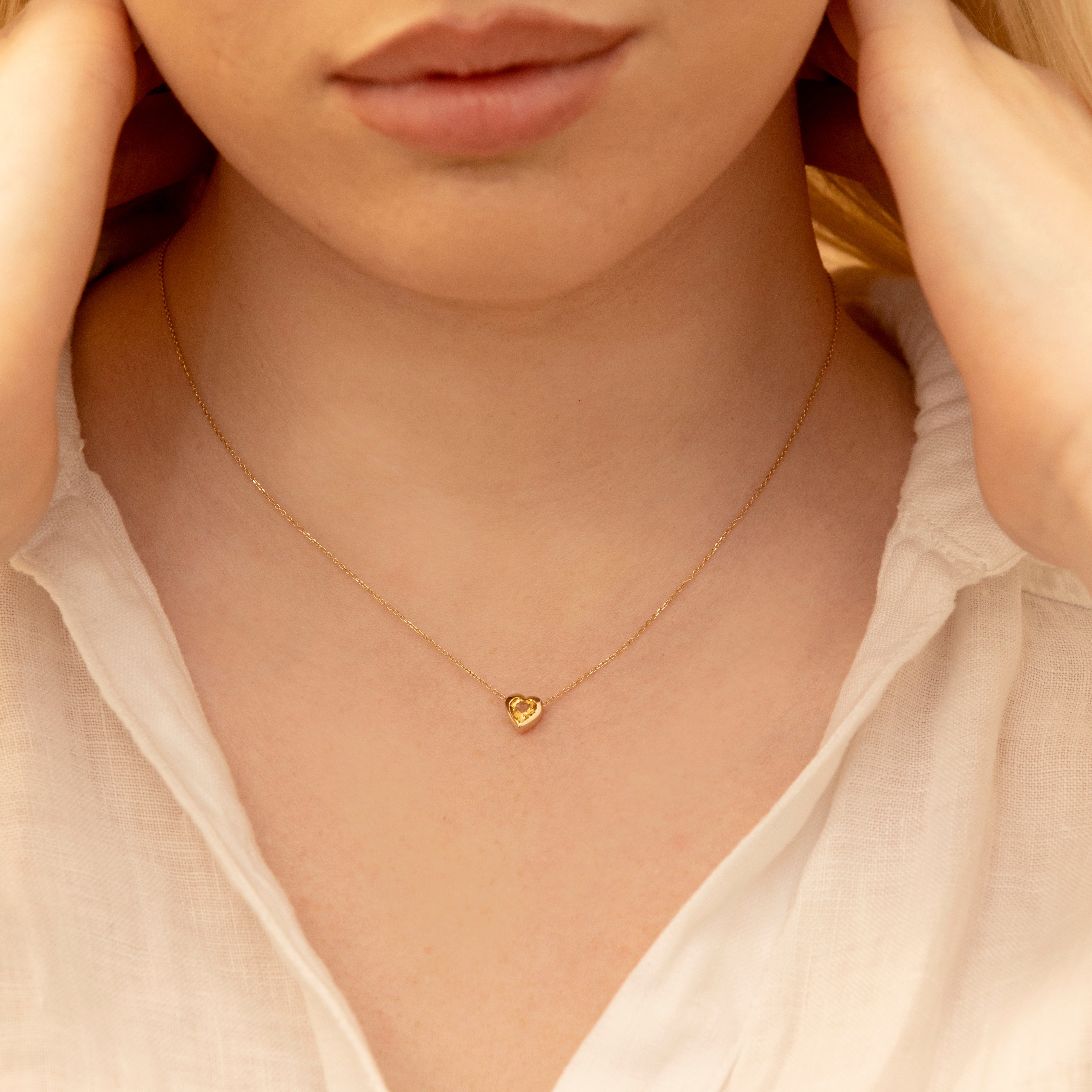 Citrine Love Pendant Necklace