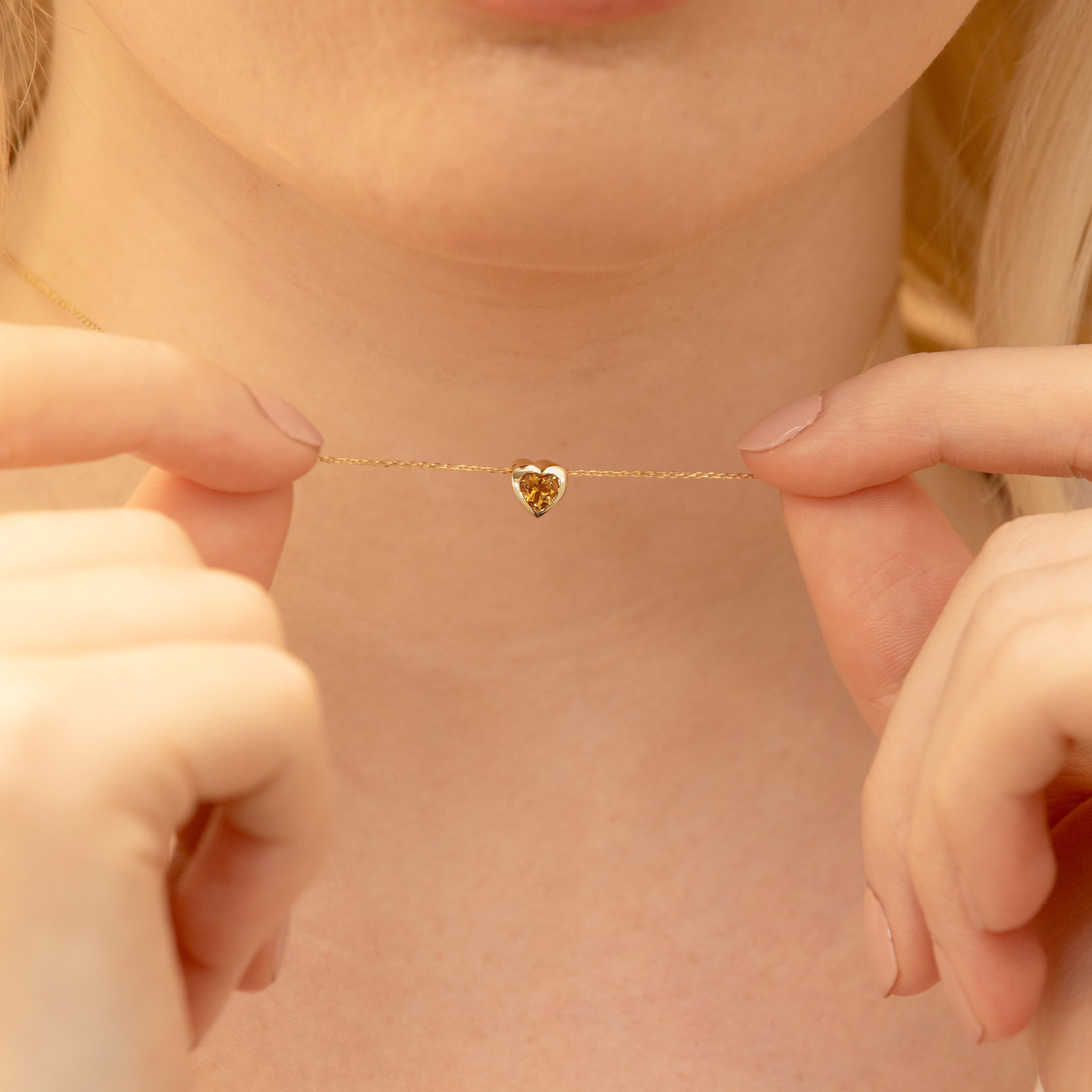 Citrine Love Pendant Necklace