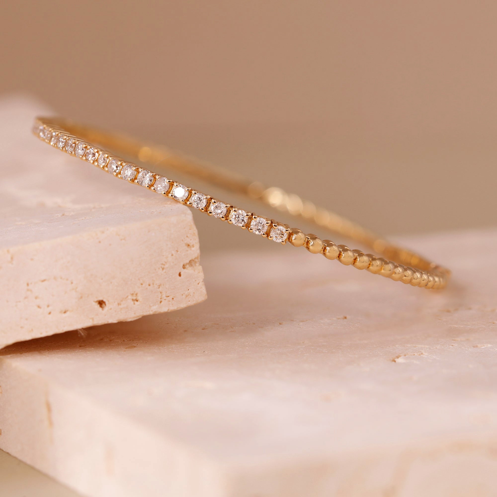 Minimalist Beaded Half Eternity Bracelet