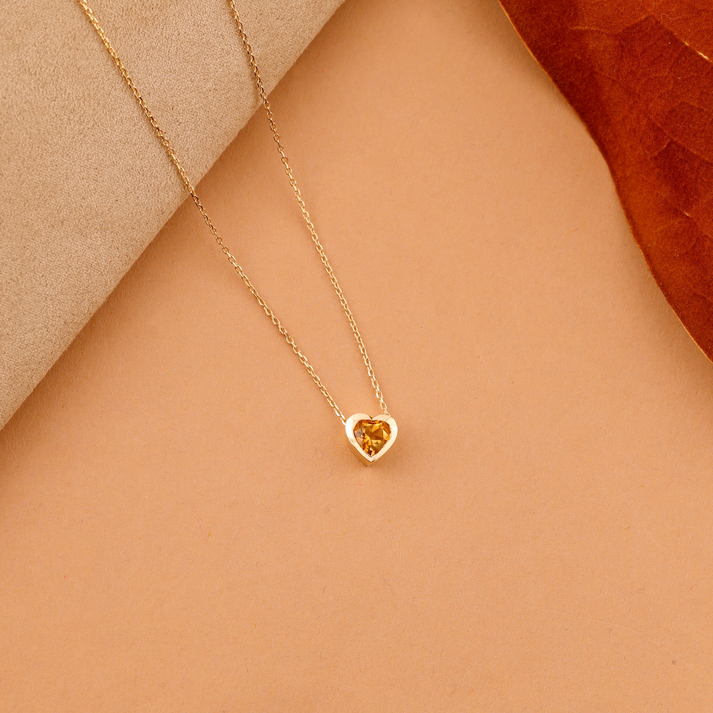 Citrine Love Pendant Necklace