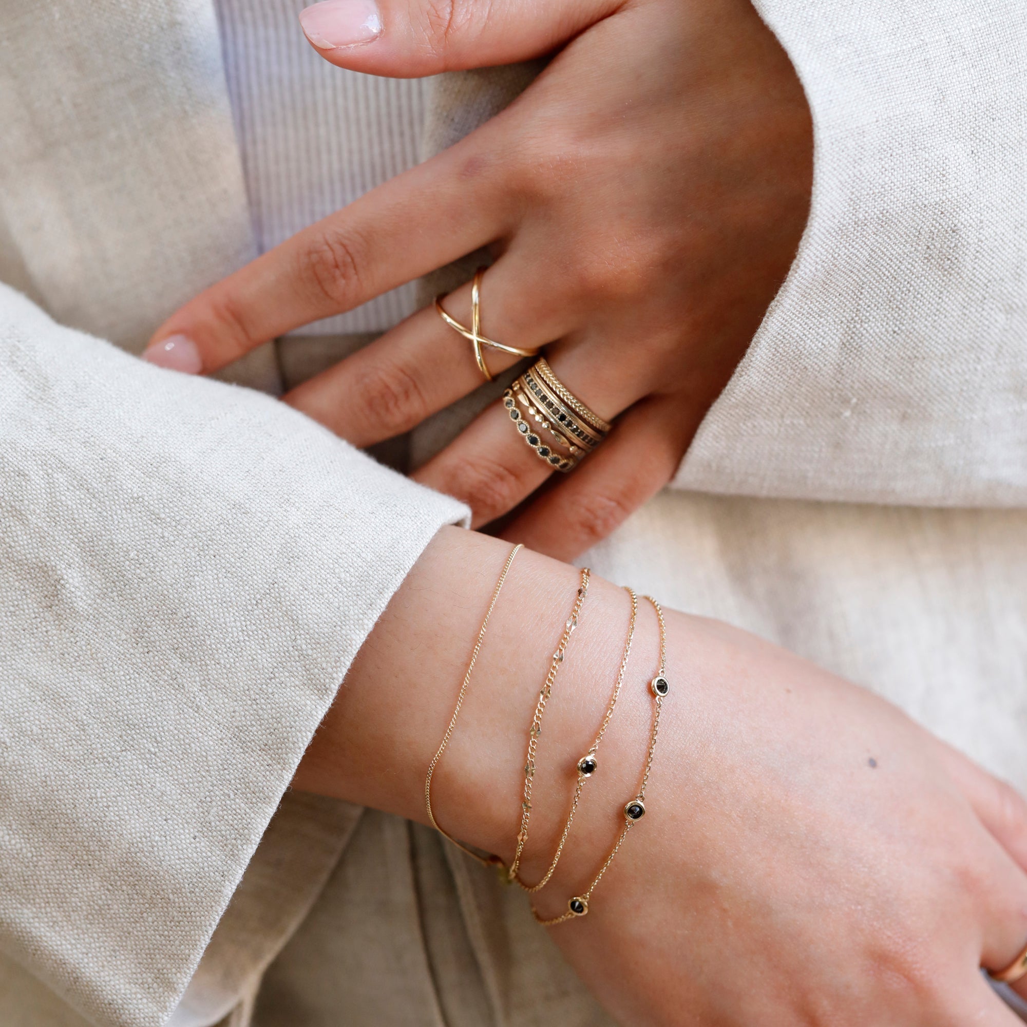 Onyx Glam Station Bracelet