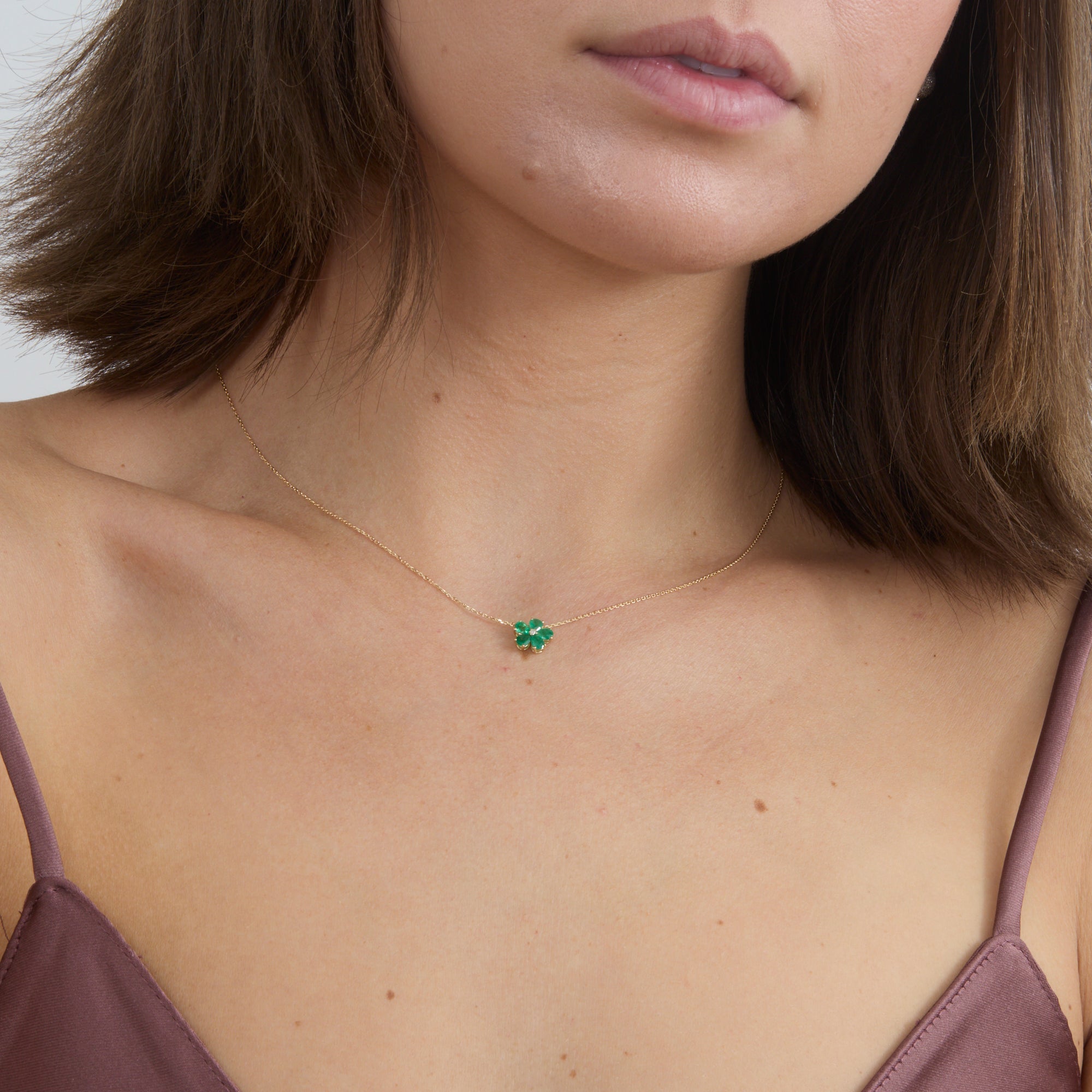Petite Emerald Bloom Necklace