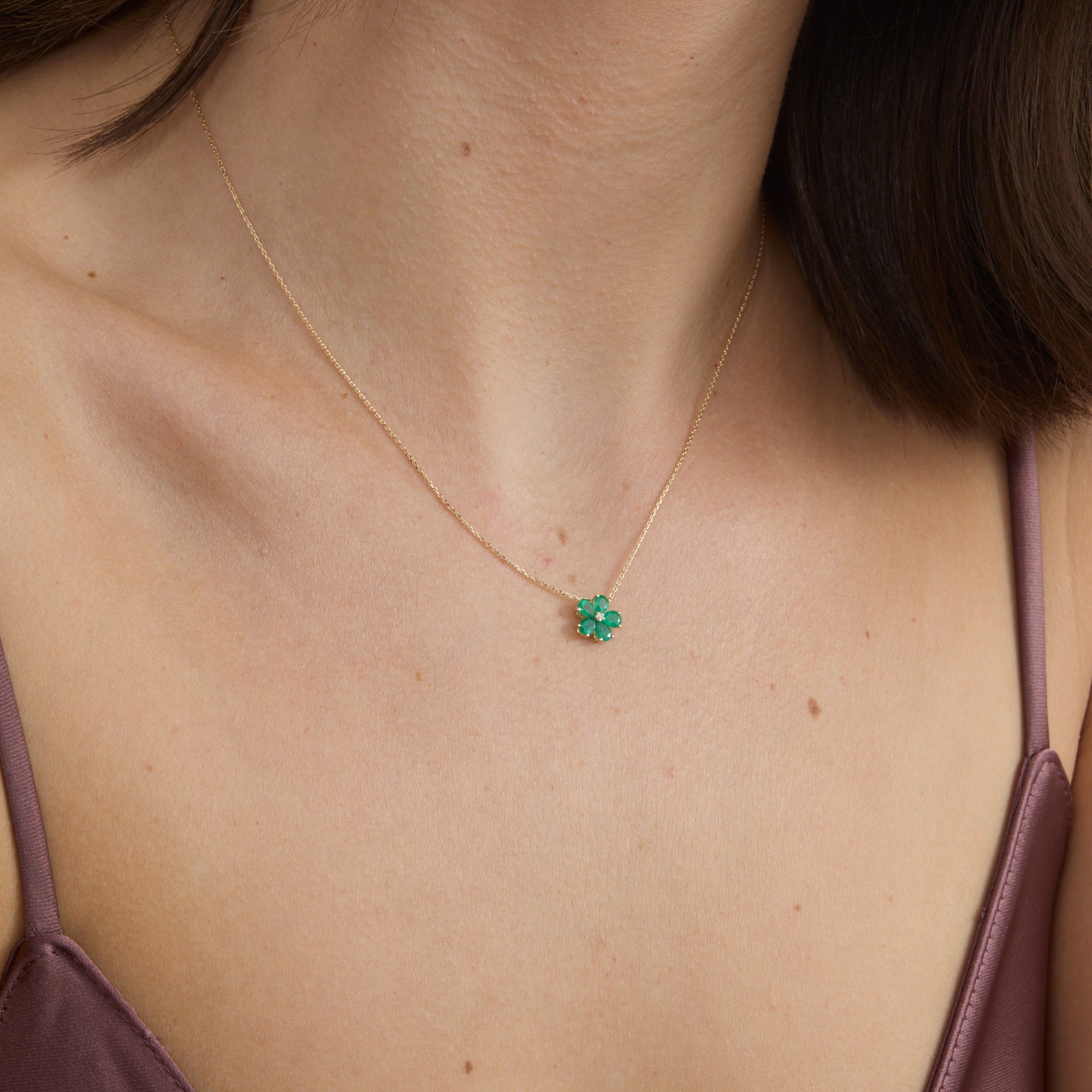Petite Emerald Bloom Necklace