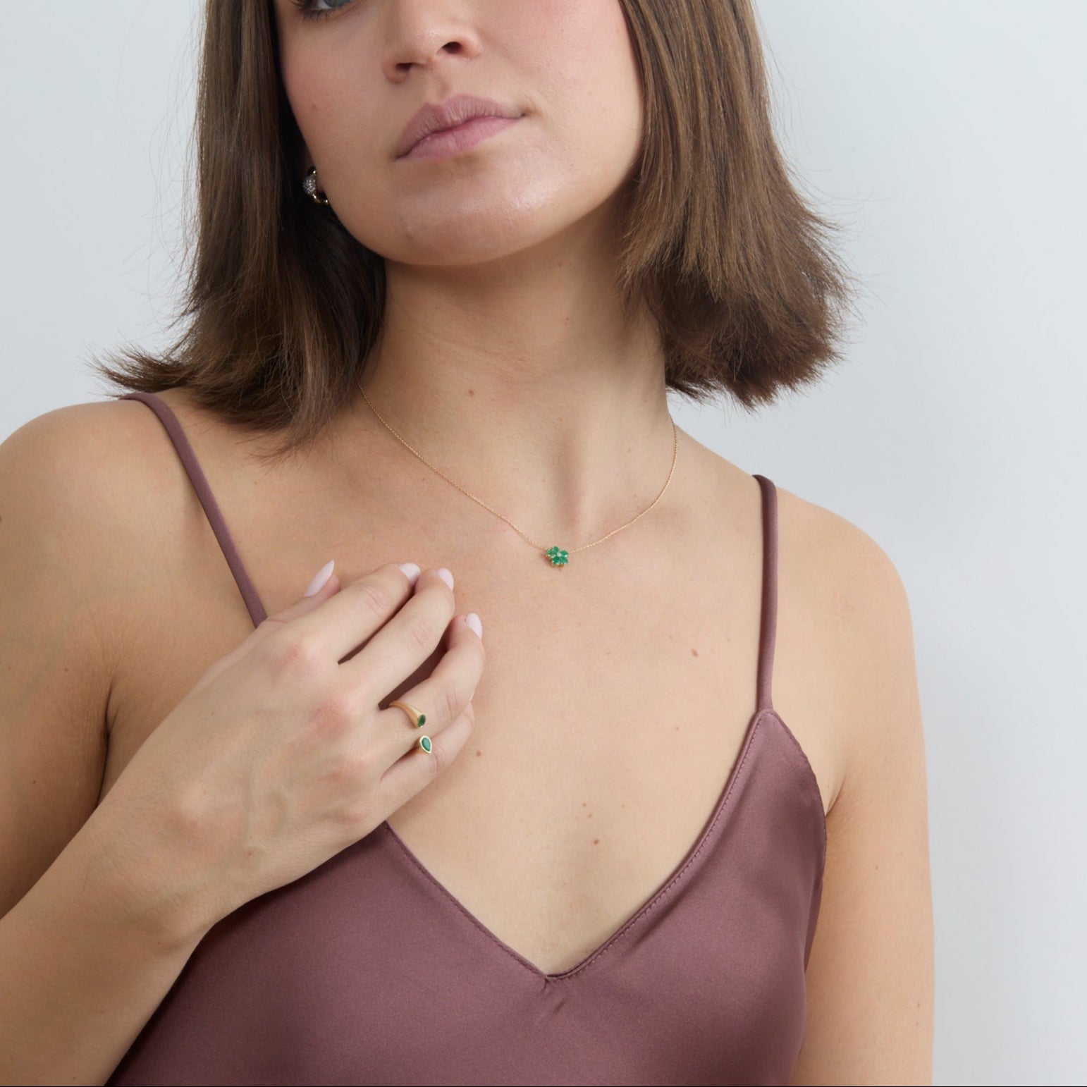 Petite Emerald Bloom Necklace