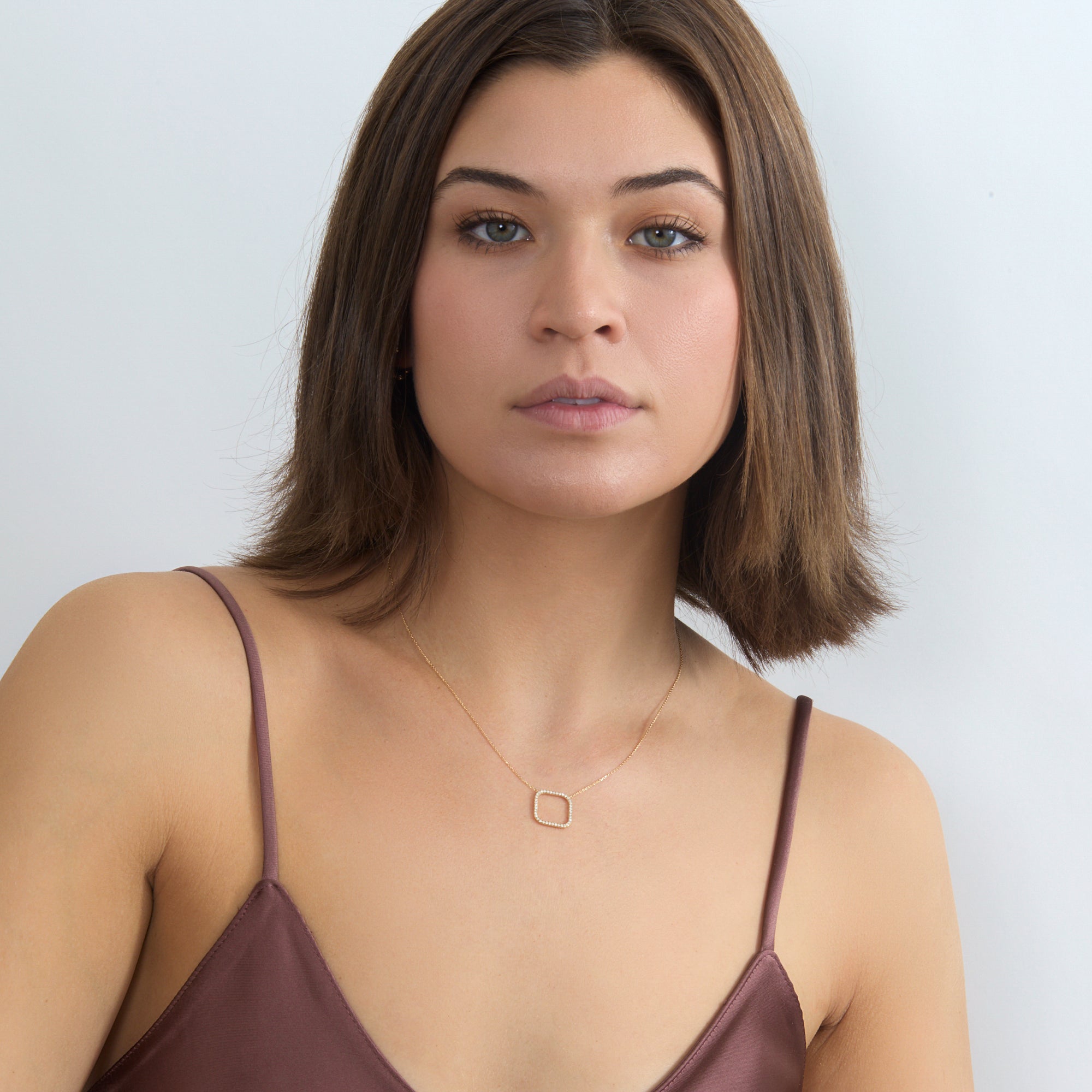 Sparkle Square Pendant Necklace