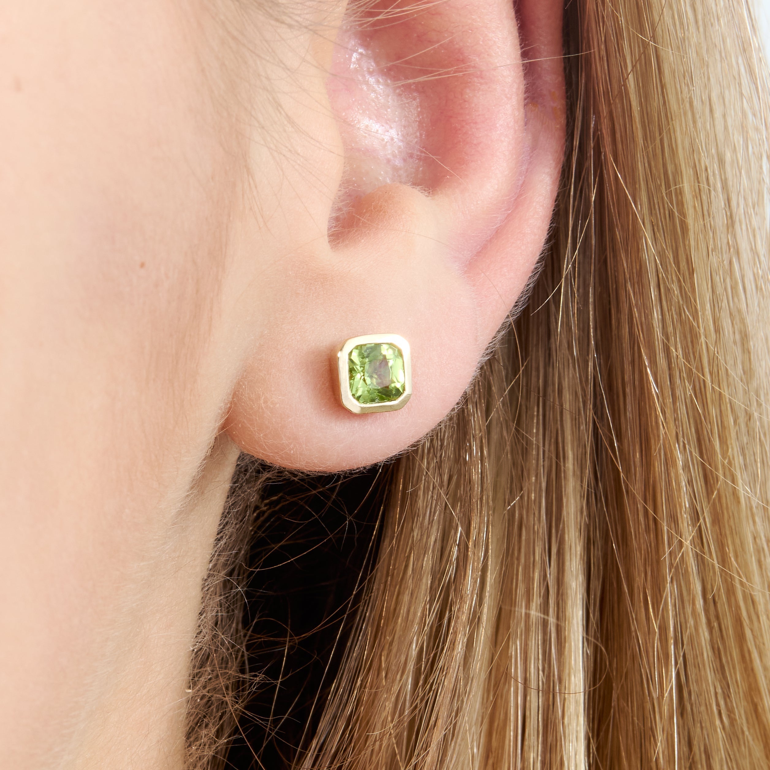 Olive Brilliance Peridot Studs