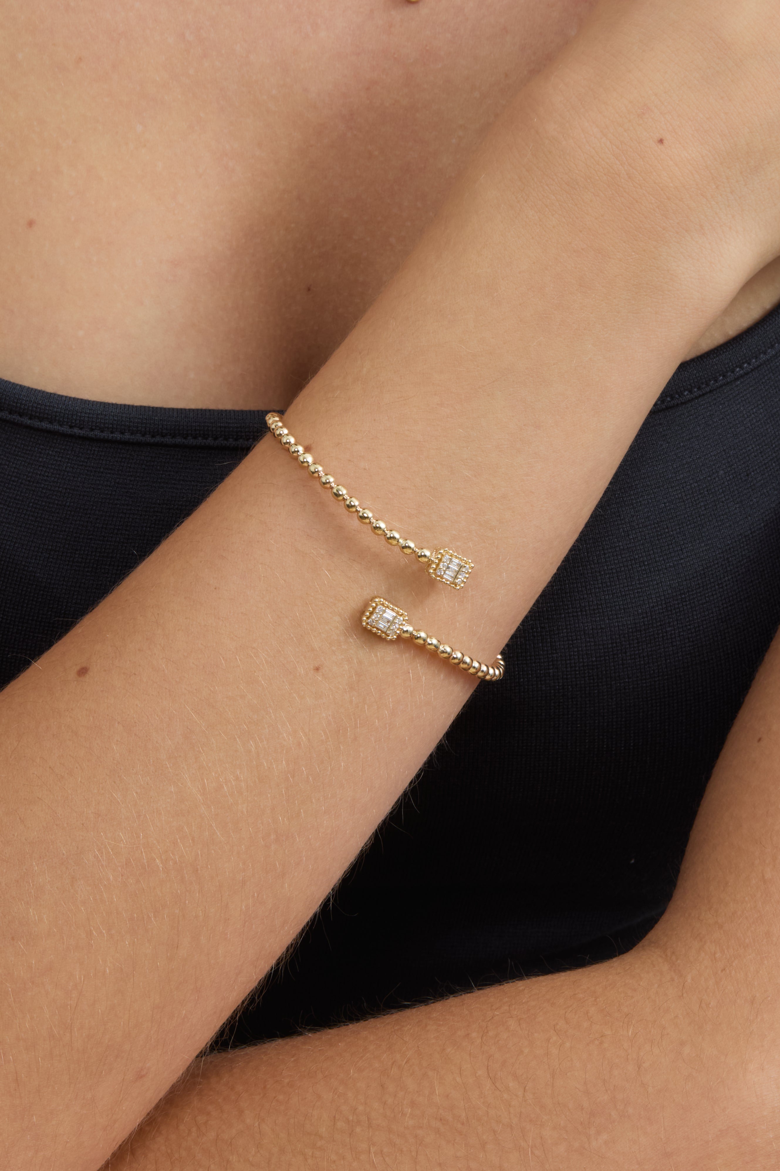 Shimmering Bead Statement Cuff