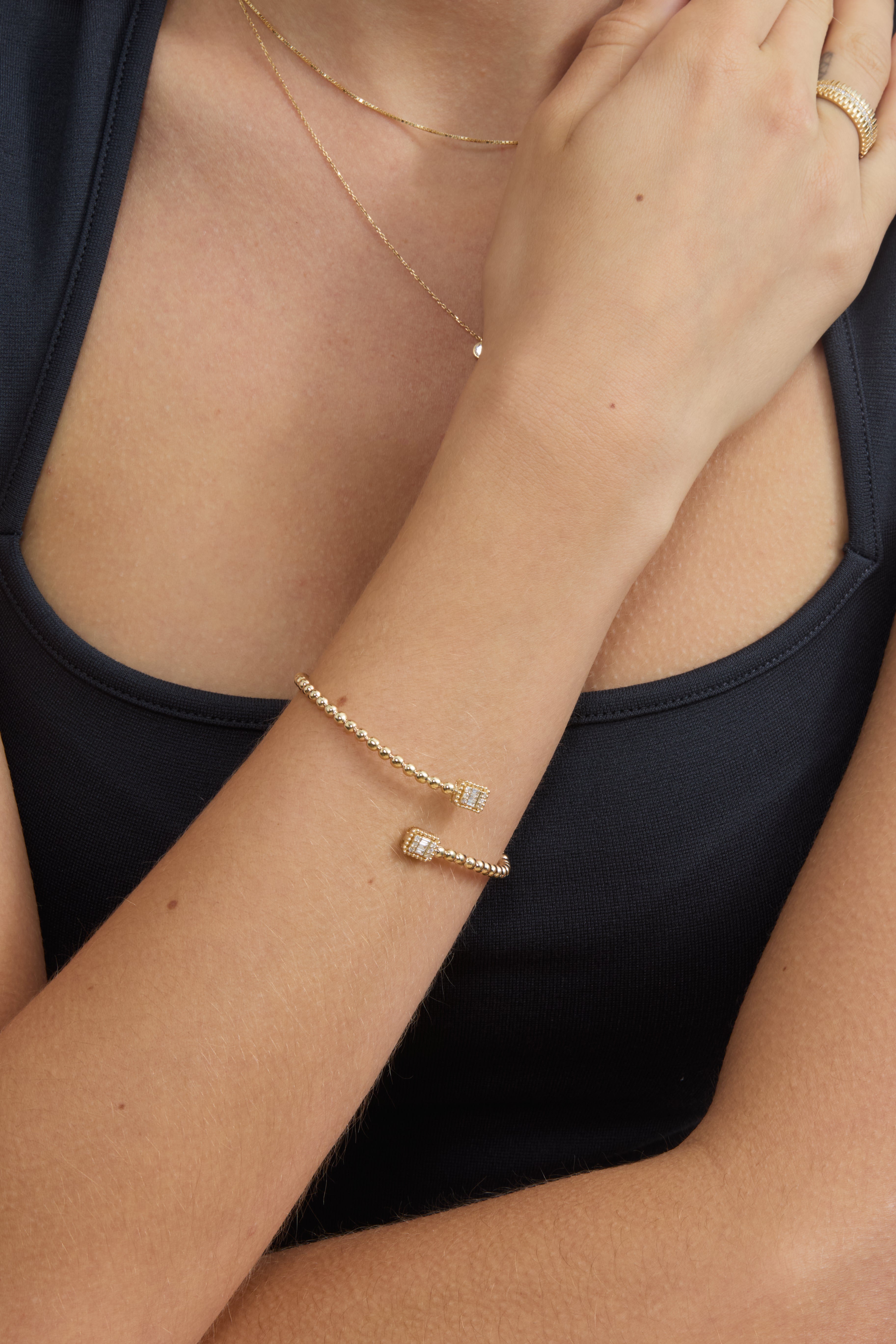 Shimmering Bead Statement Cuff