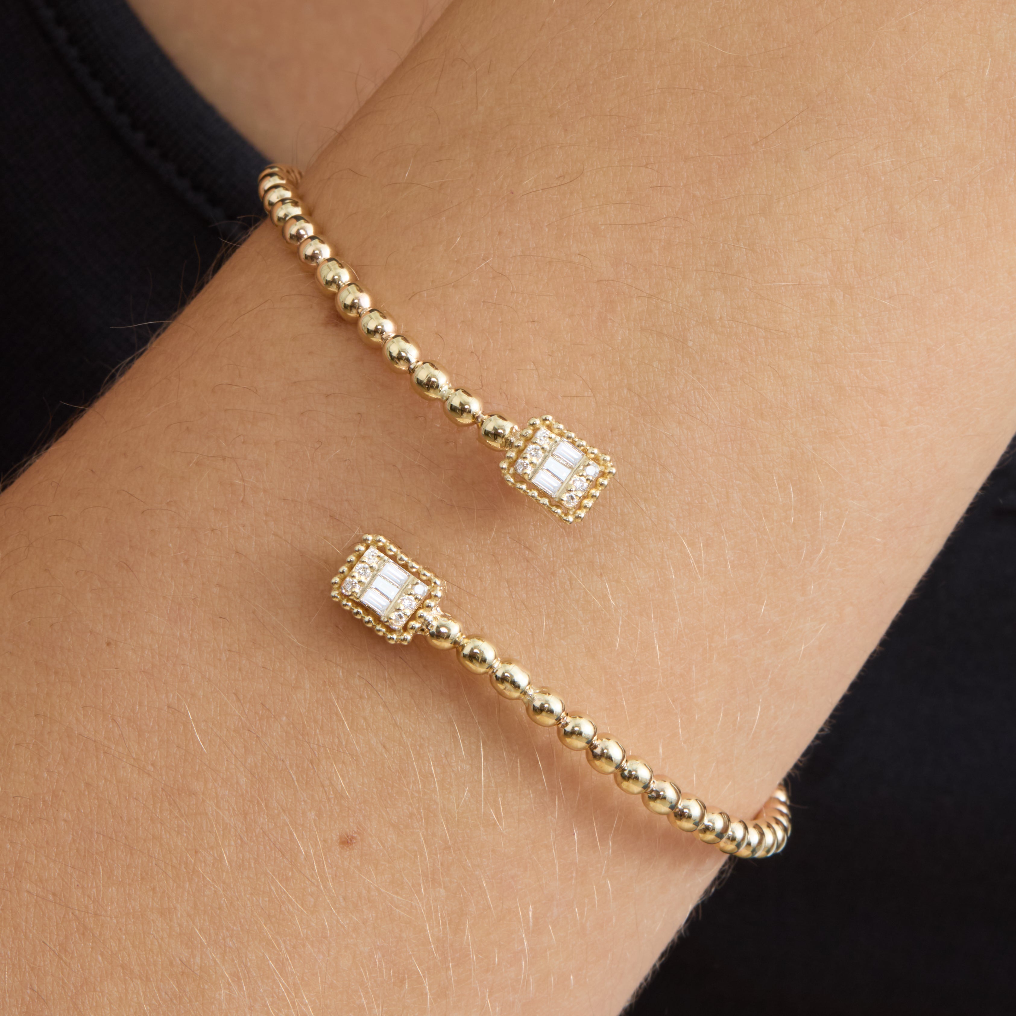 Shimmering Bead Statement Cuff