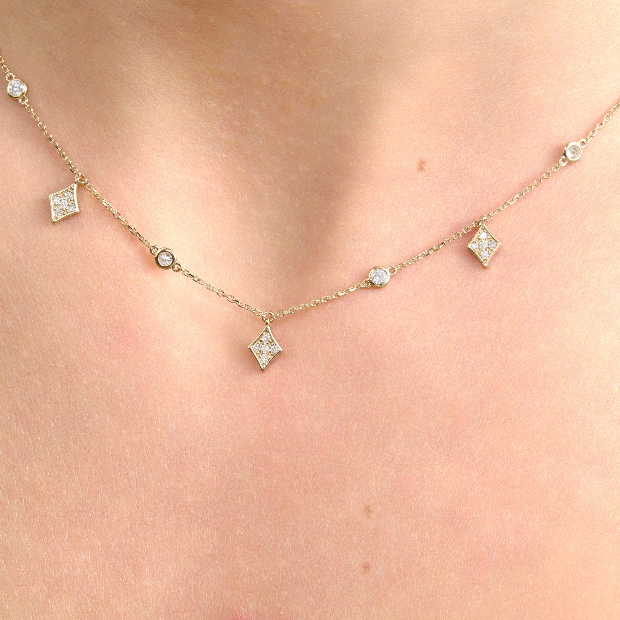 Kite Drop Diamond Necklace