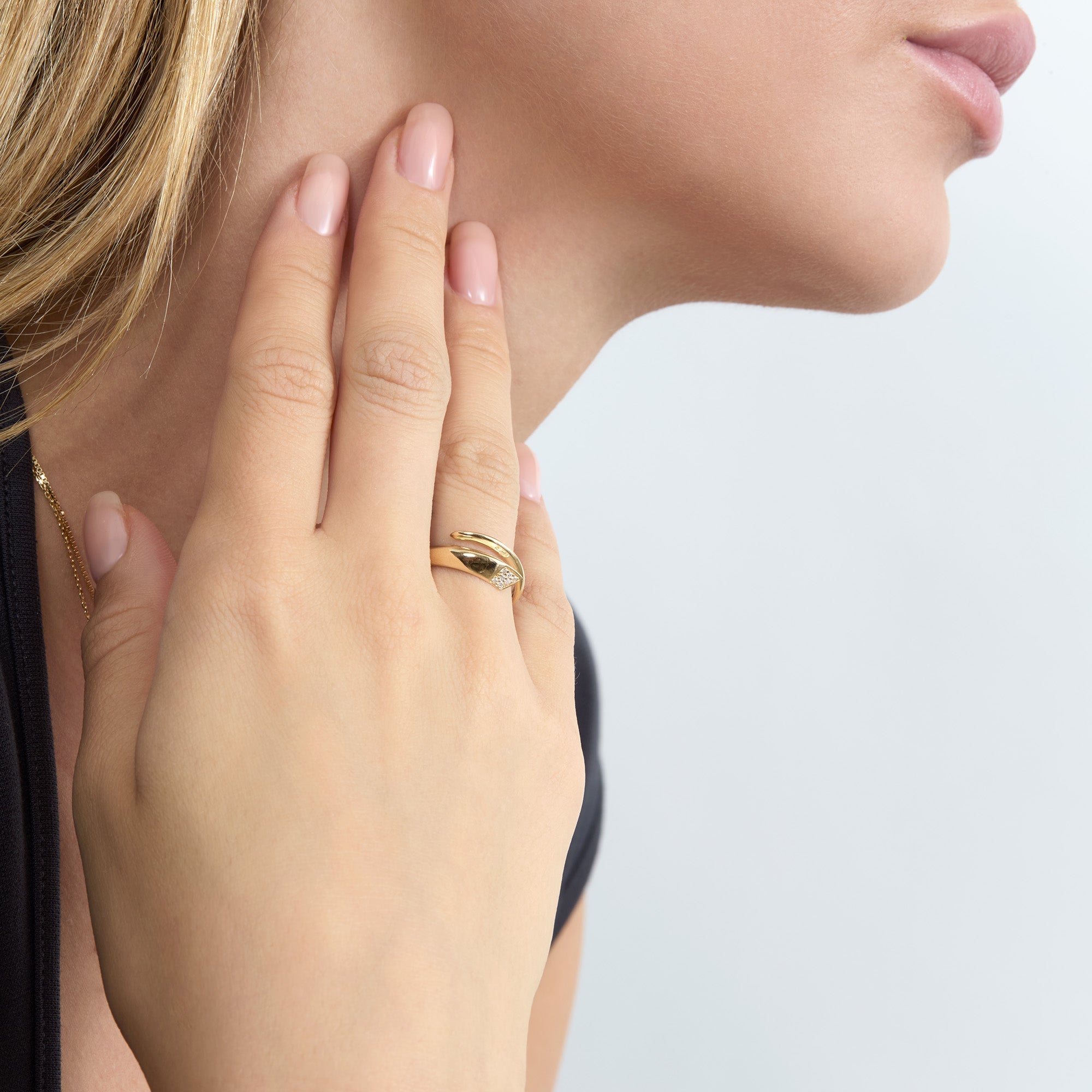 Diamond Spiral Snake Ring