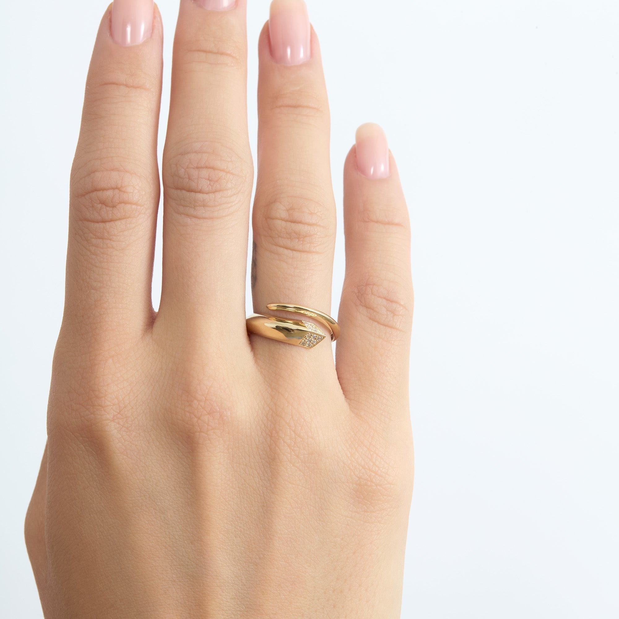 Diamond Spiral Snake Ring