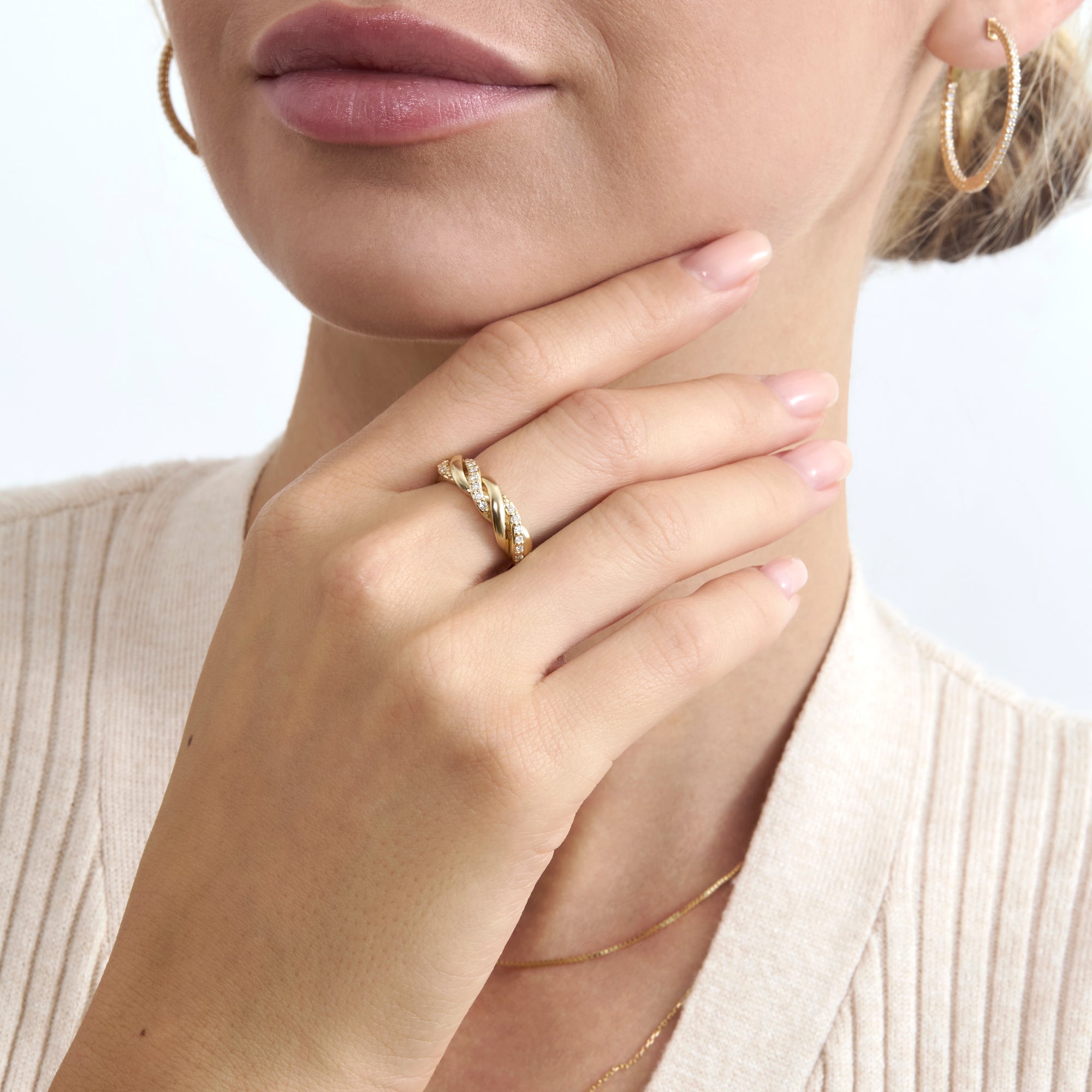 Modern Twist Solitaire Ring