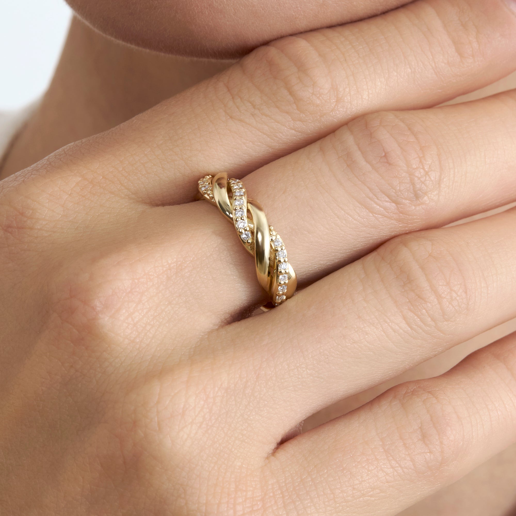 Modern Twist Solitaire Ring