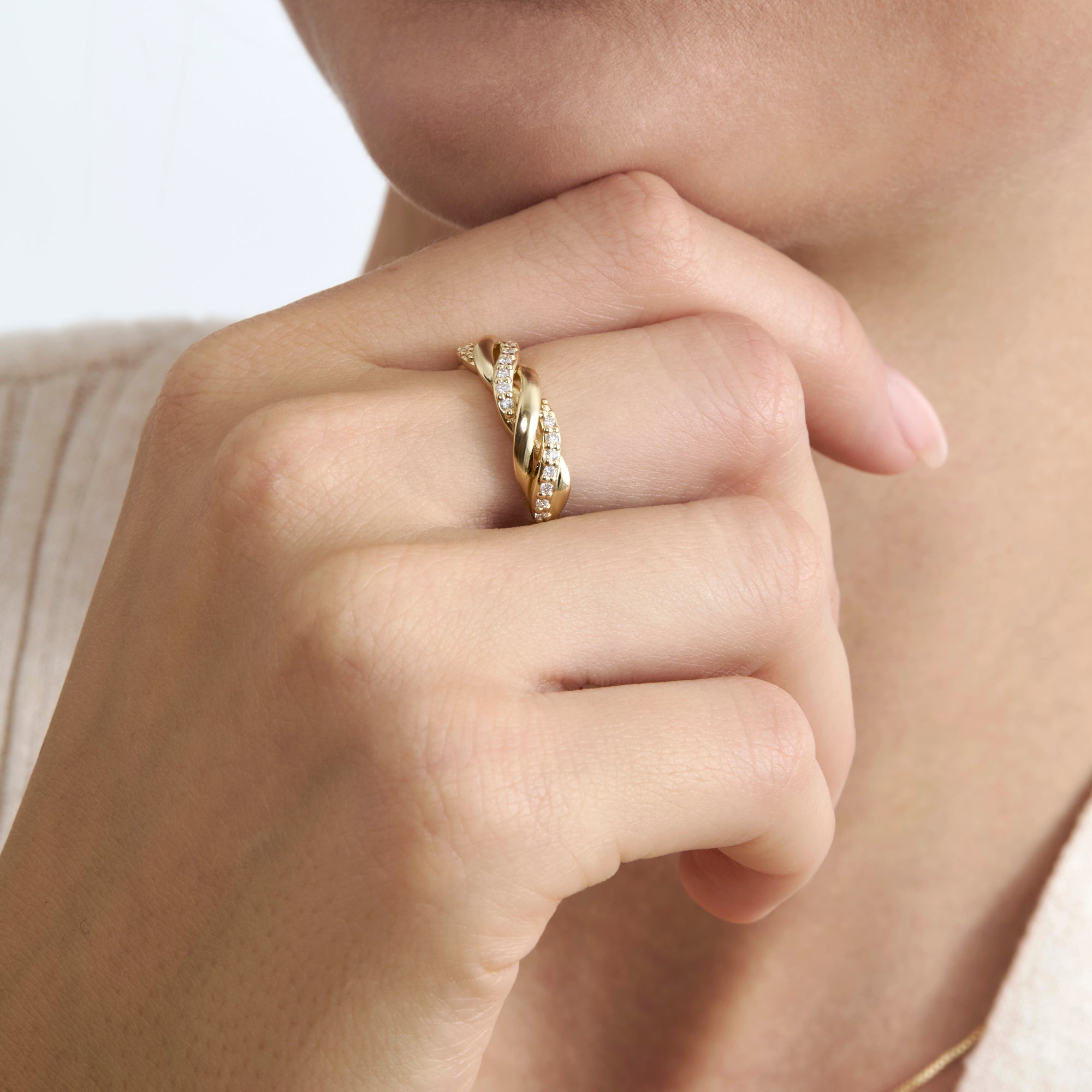 Modern Twist Solitaire Ring