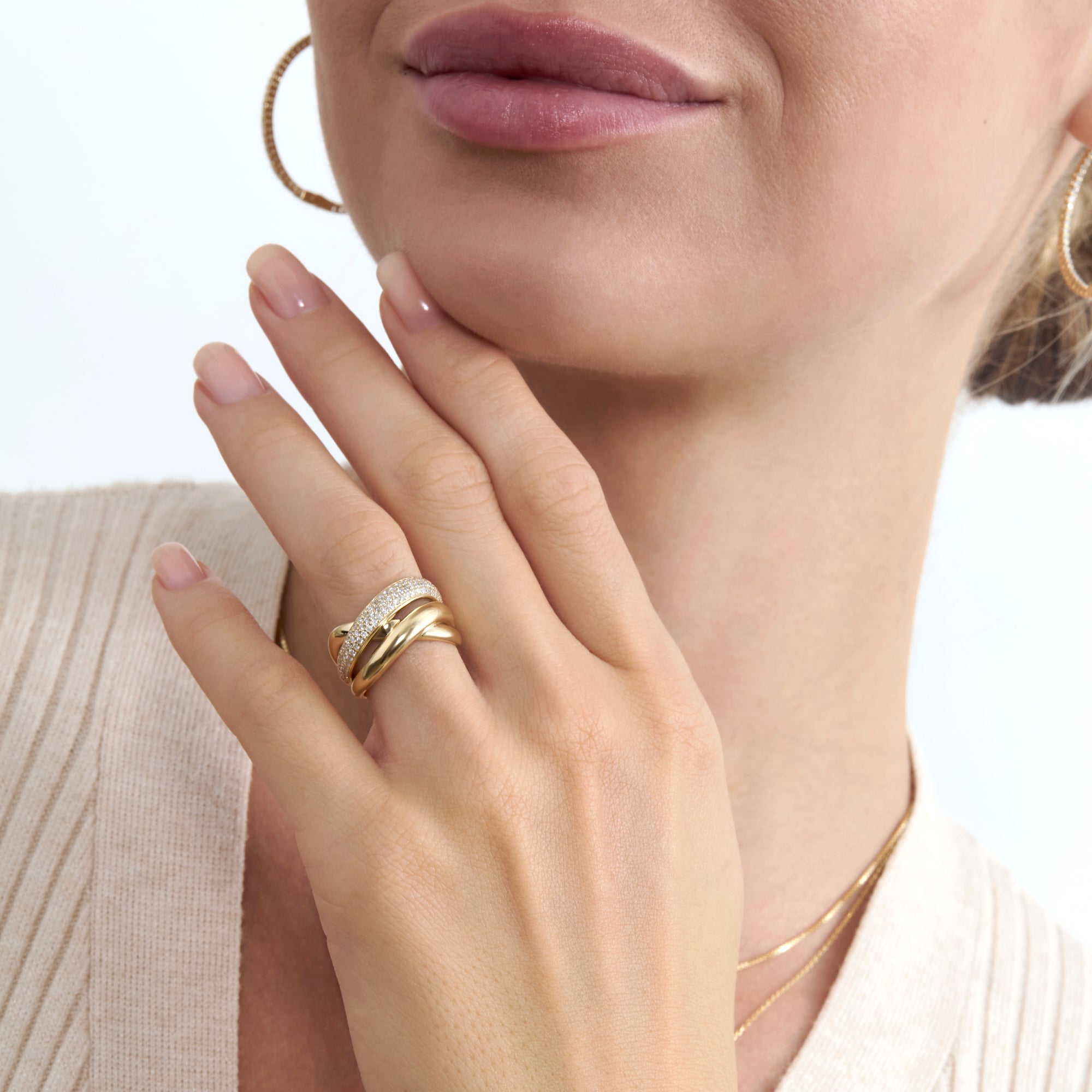Diamond Multi-Tier Twist Ring