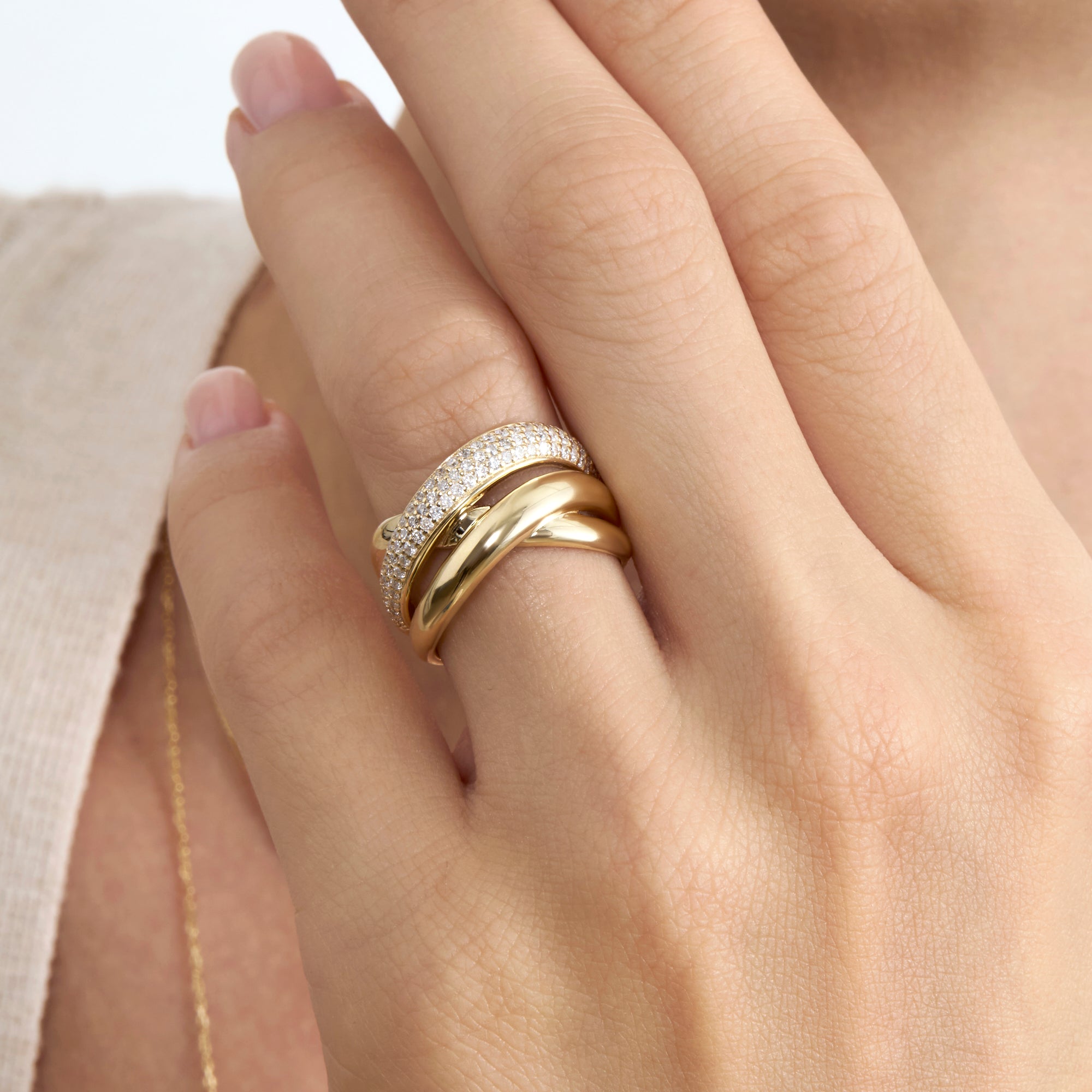 Diamond Multi-Tier Twist Ring