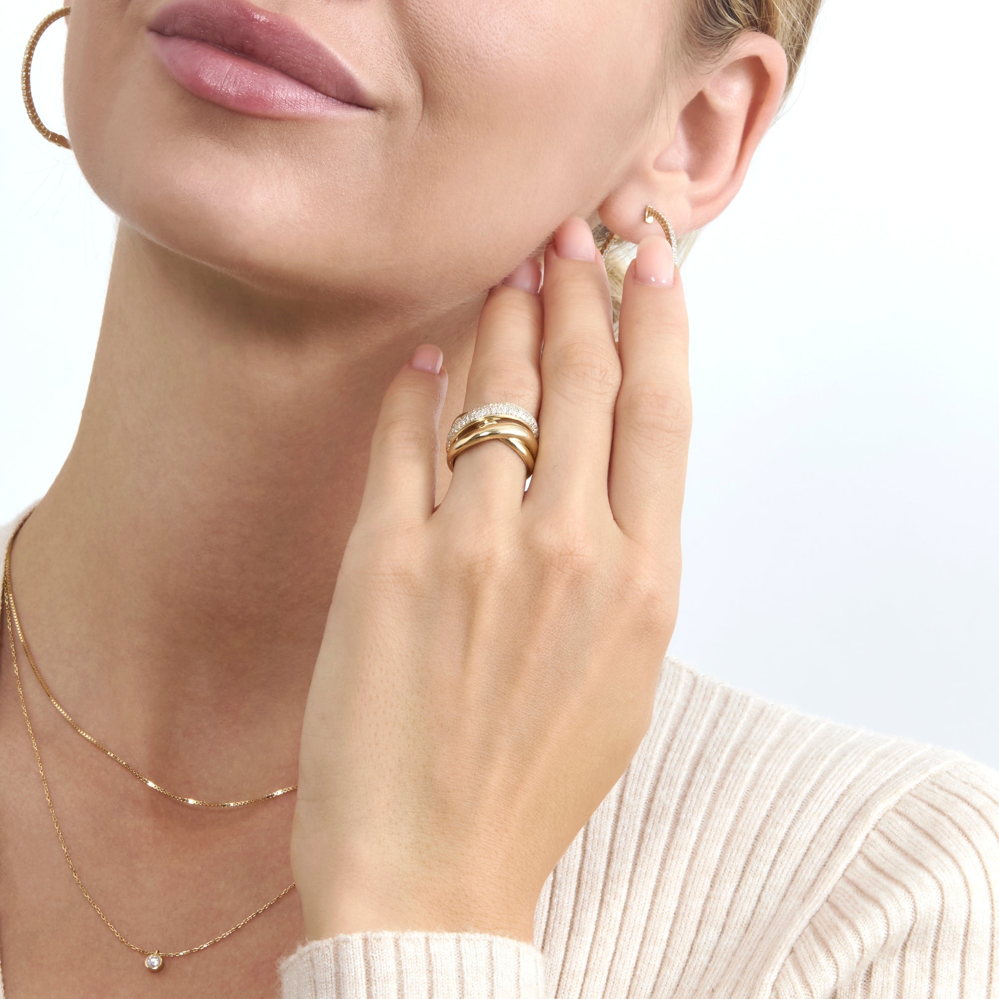 Diamond Multi-Tier Twist Ring