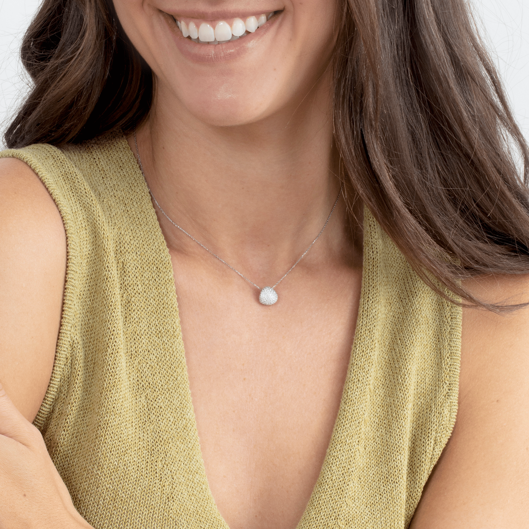 Glamour Pave Pendant Necklace
