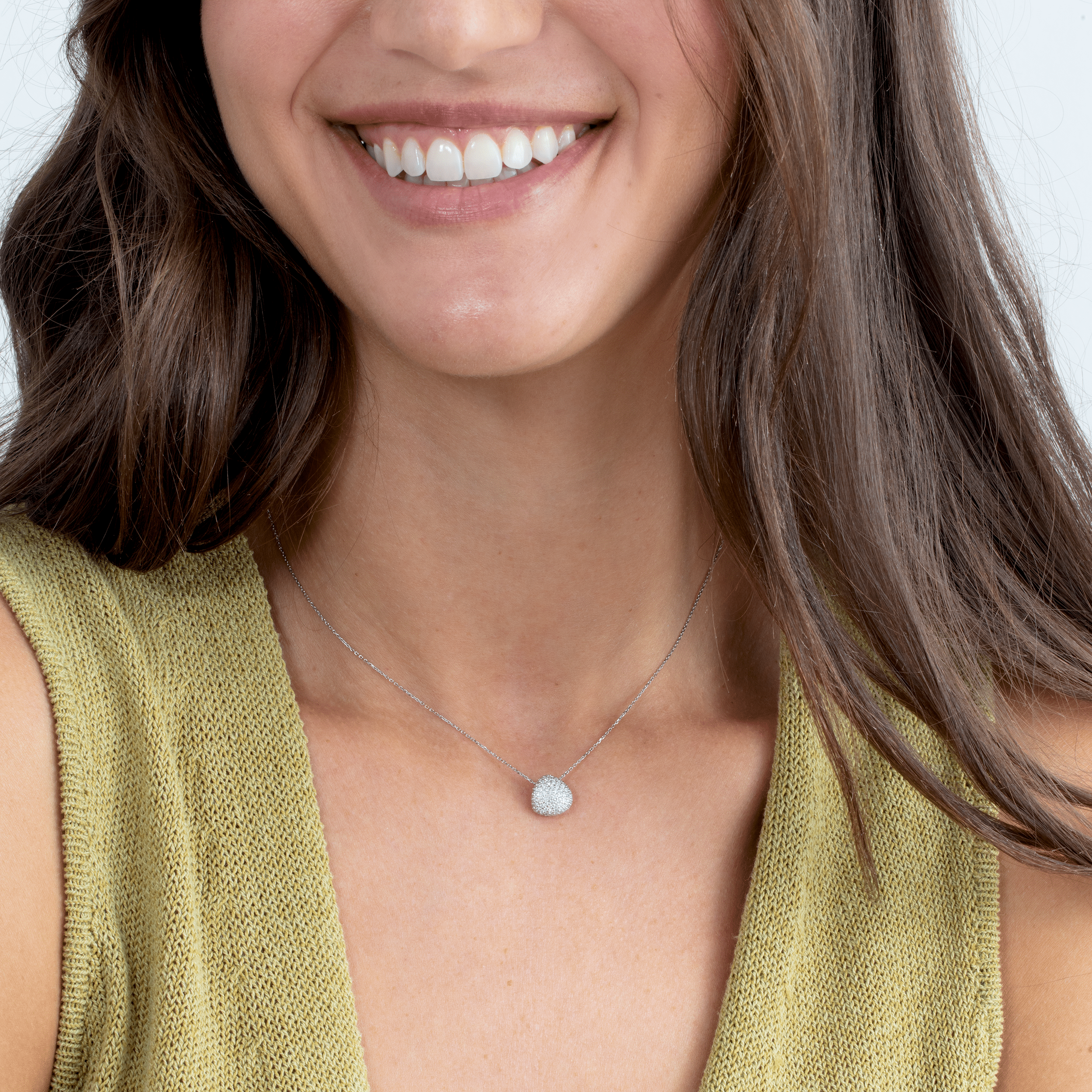Glamour Pave Pendant Necklace