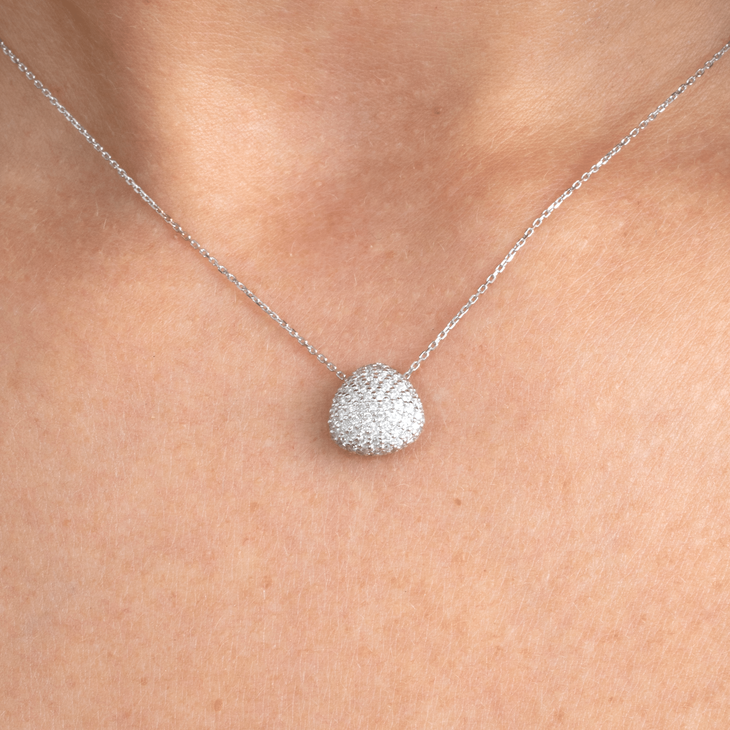 Glamour Pave Pendant Necklace