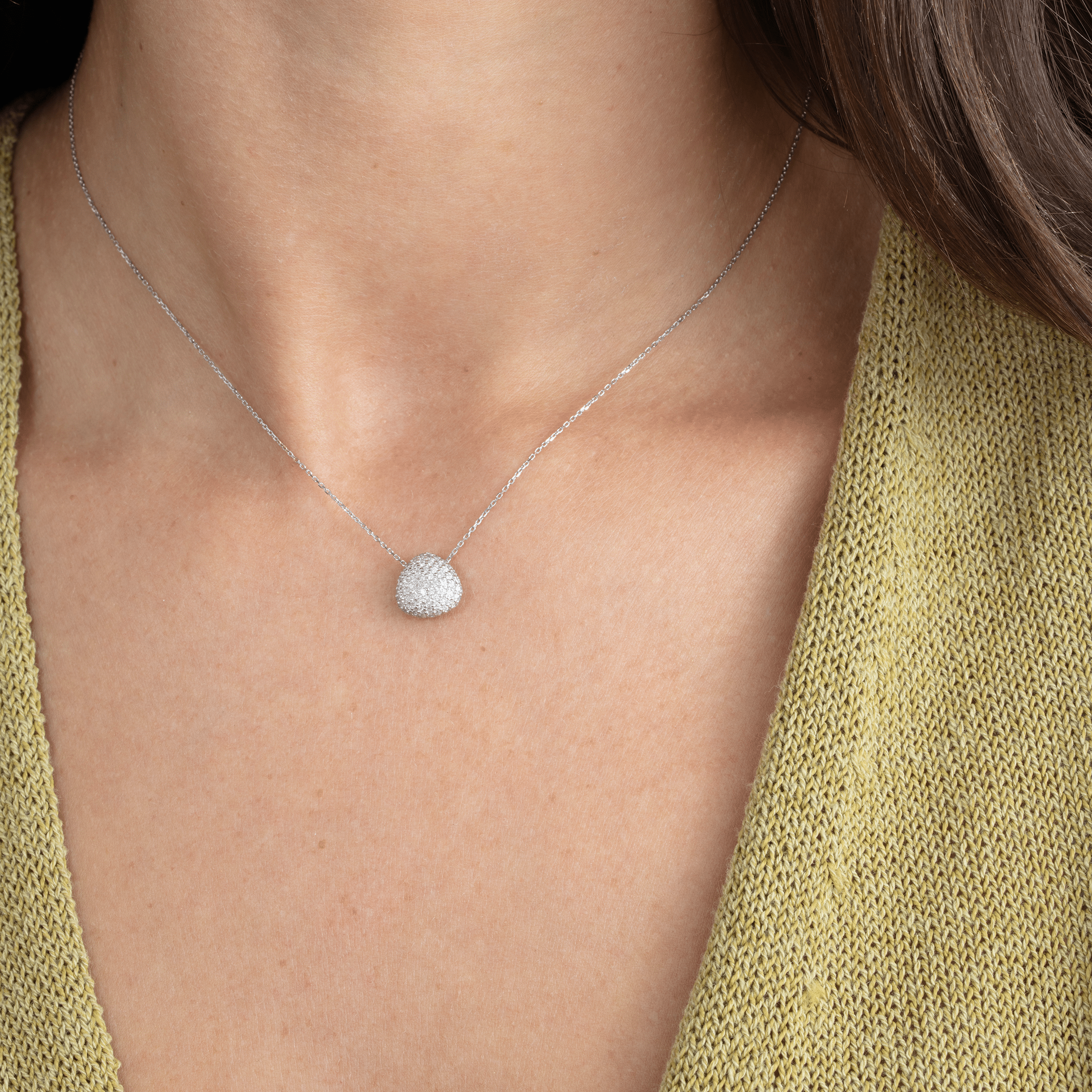 Glamour Pave Pendant Necklace