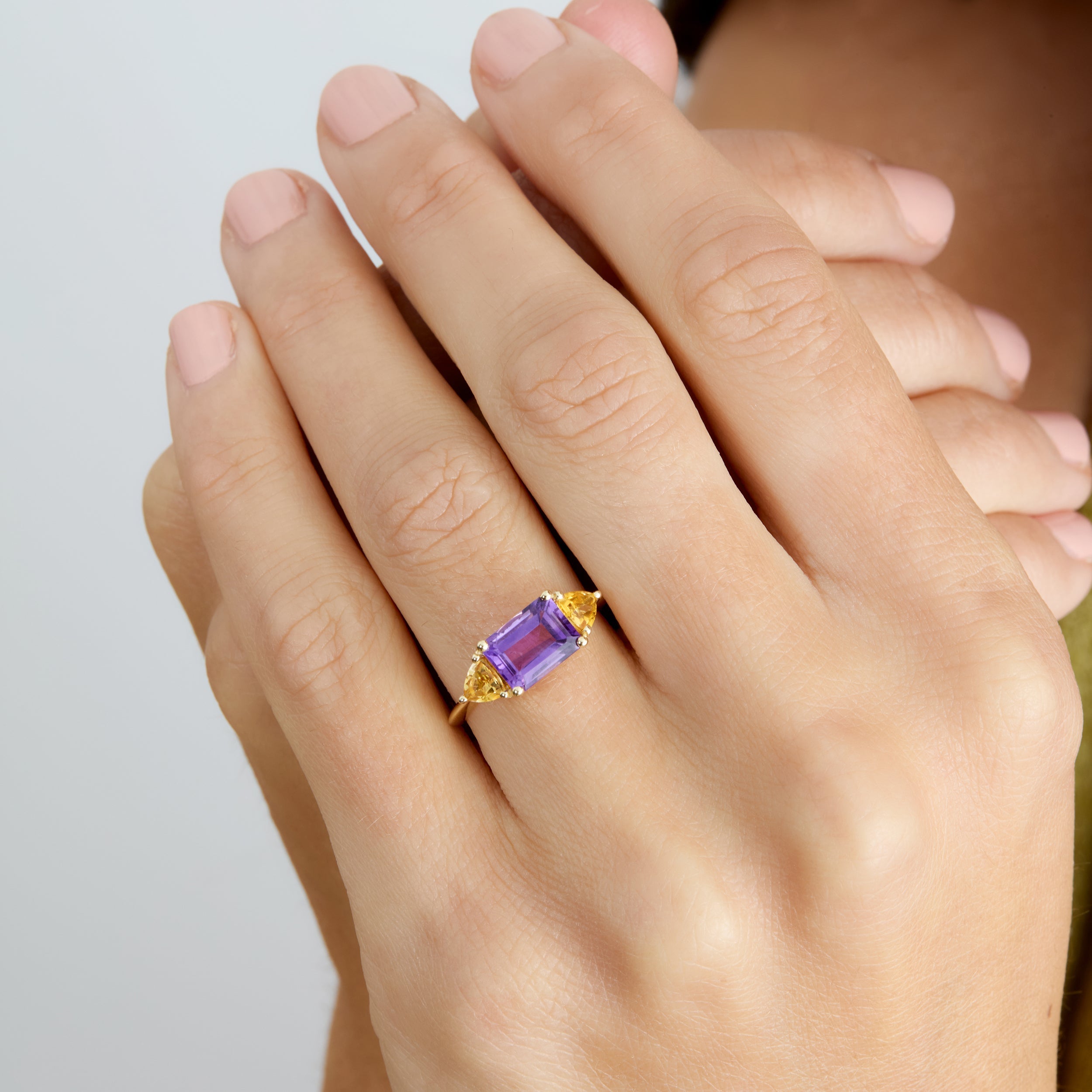 Amethyst Citrine Fusion Ring