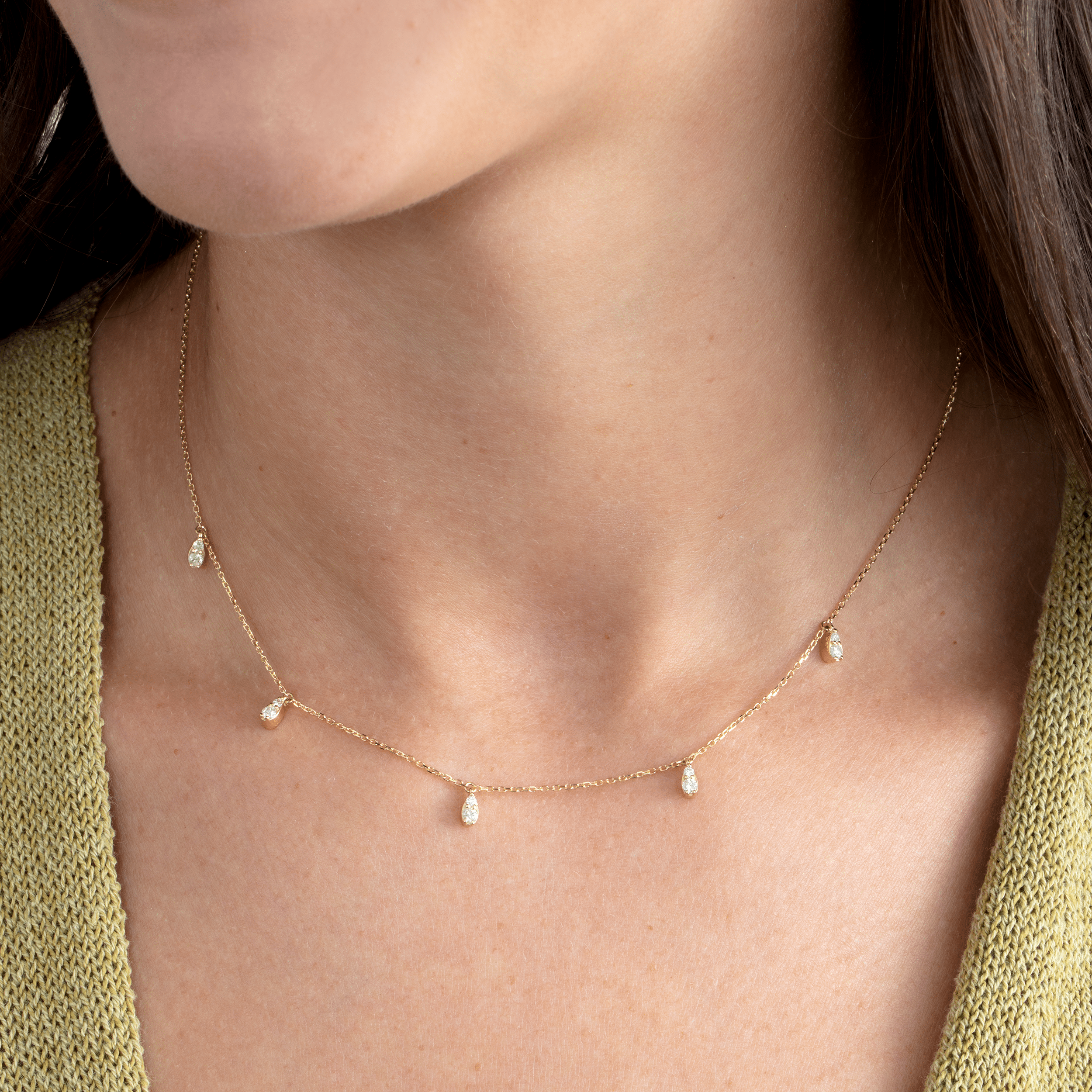 Dainty Sterling Teardrop Necklace