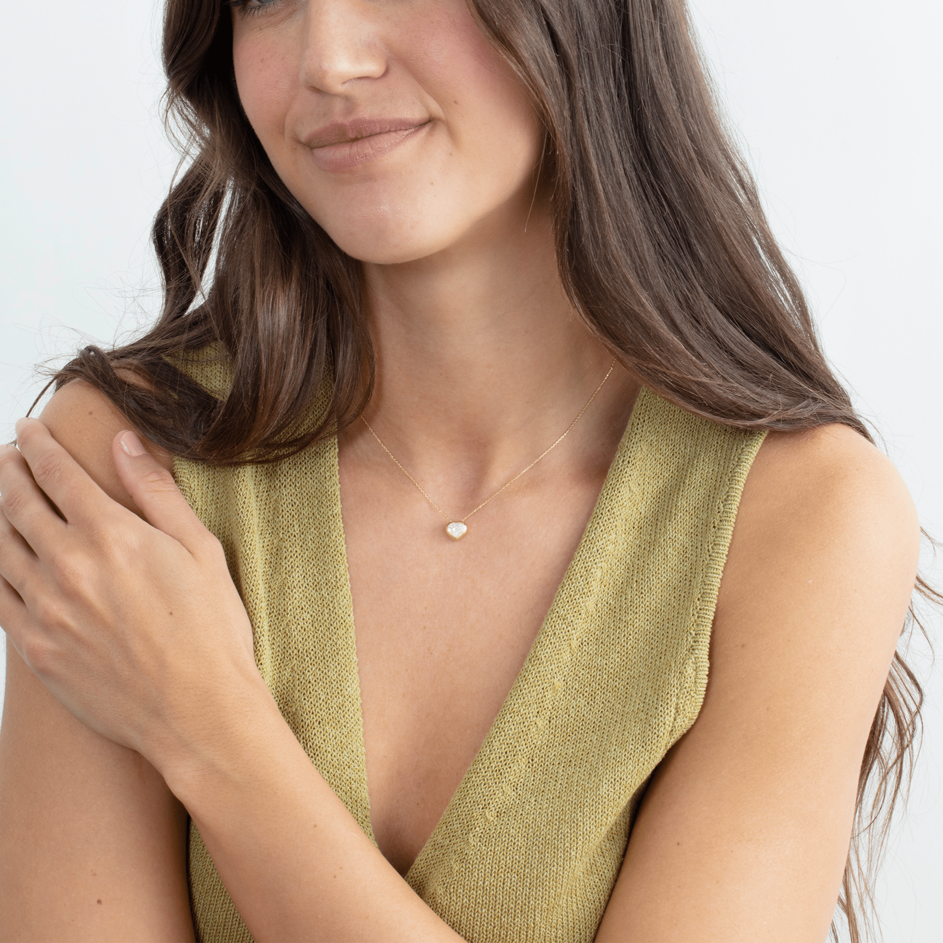 Shimmering Heart Embrace Necklace