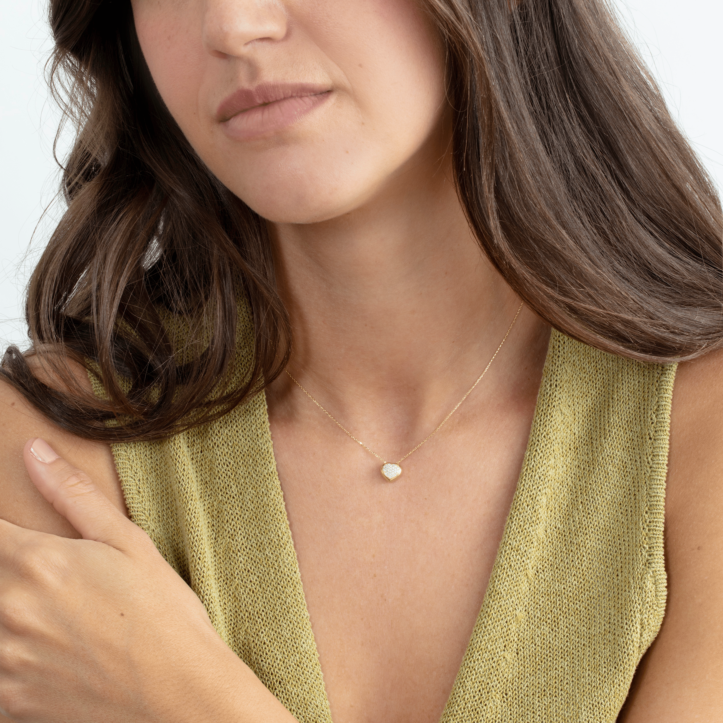 Shimmering Heart Embrace Necklace
