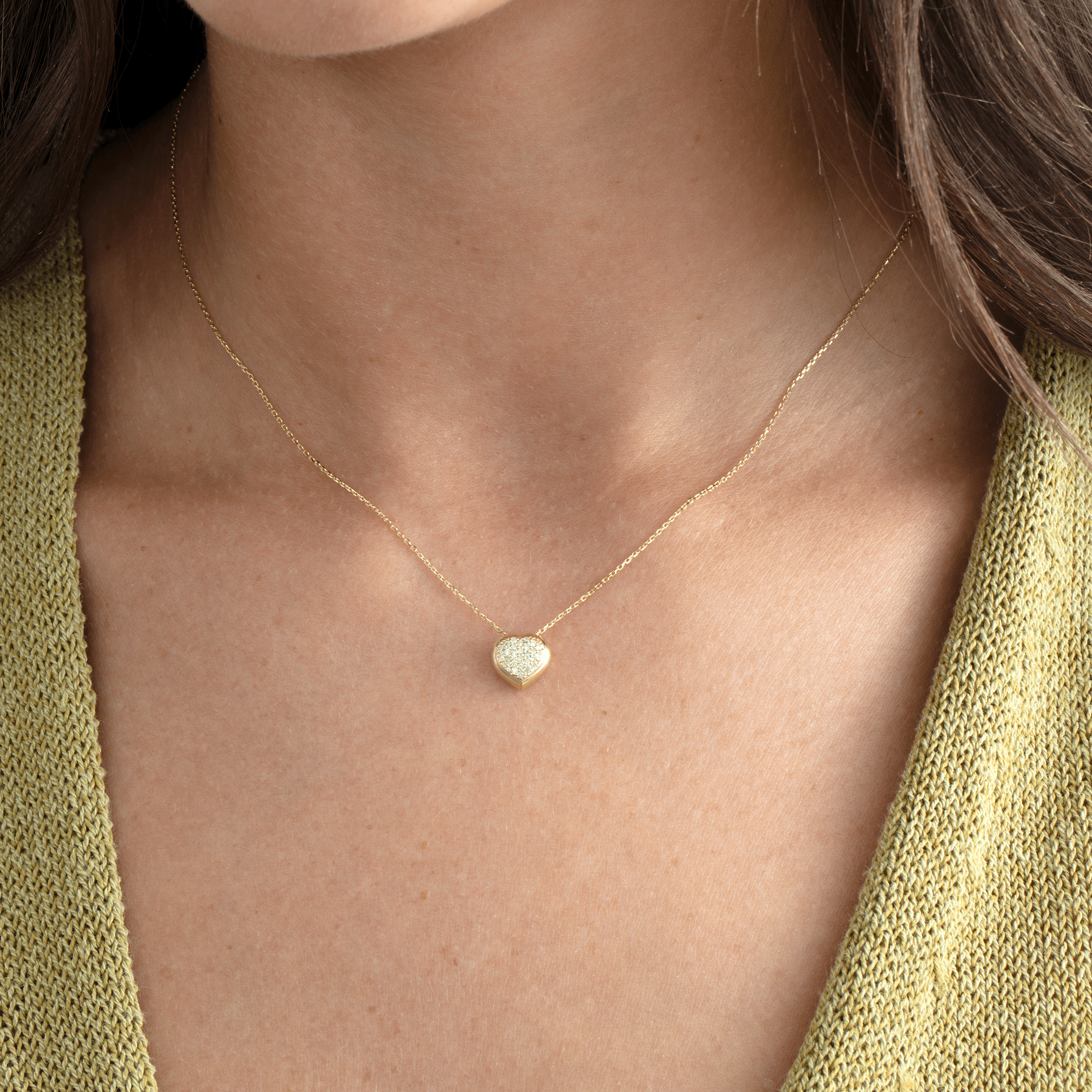 Shimmering Heart Embrace Necklace