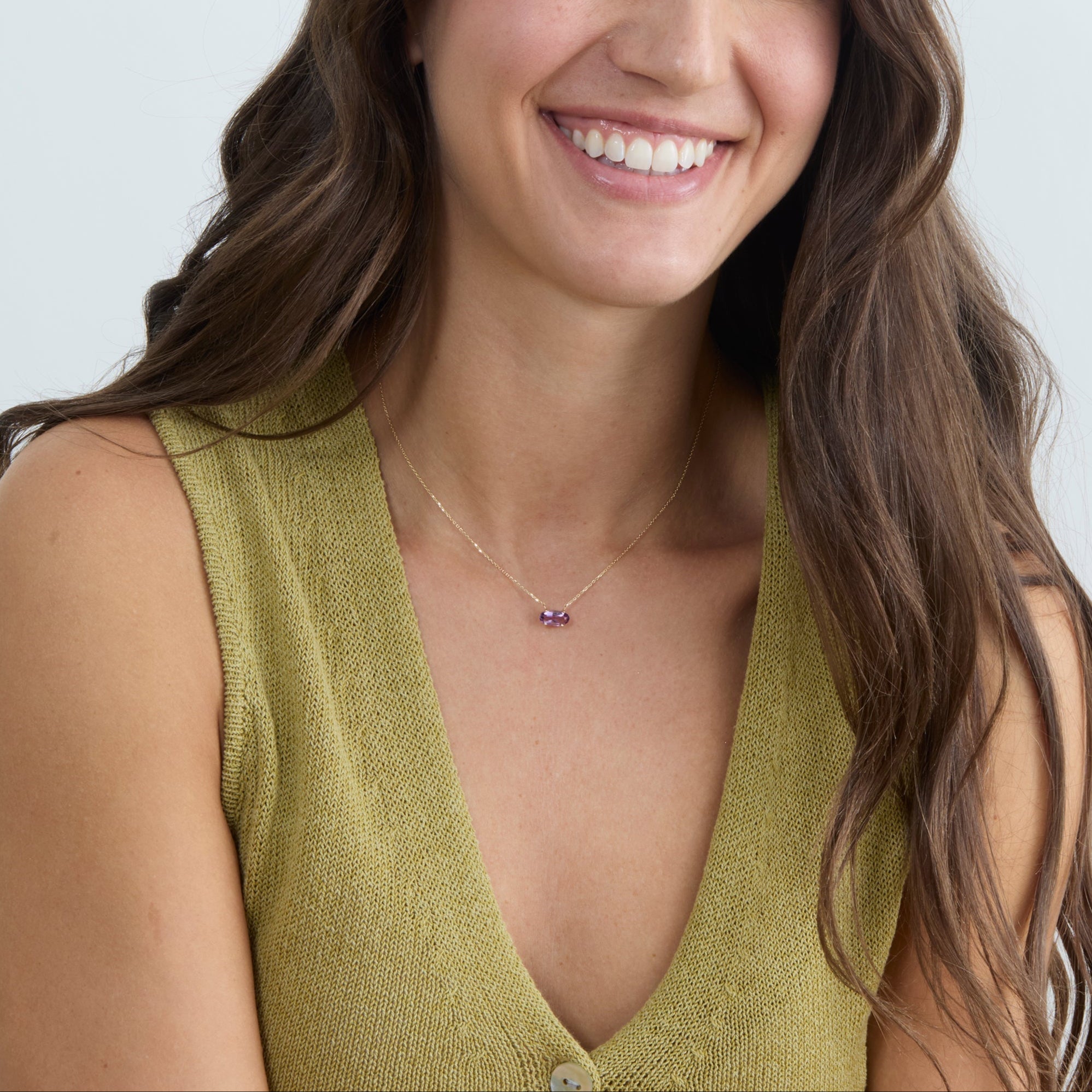 Little Gem Oval Amethyst Necklace