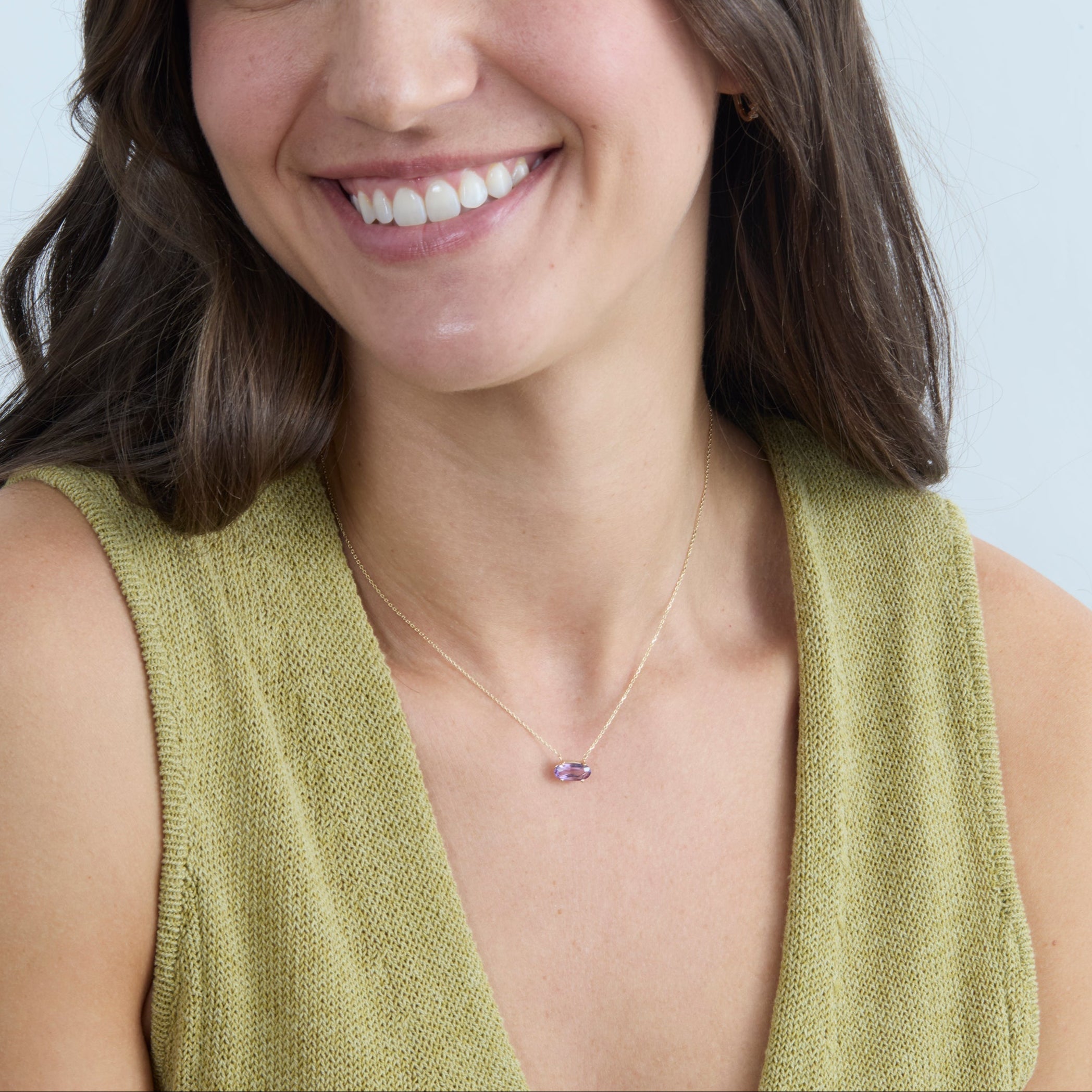 Little Gem Oval Amethyst Necklace