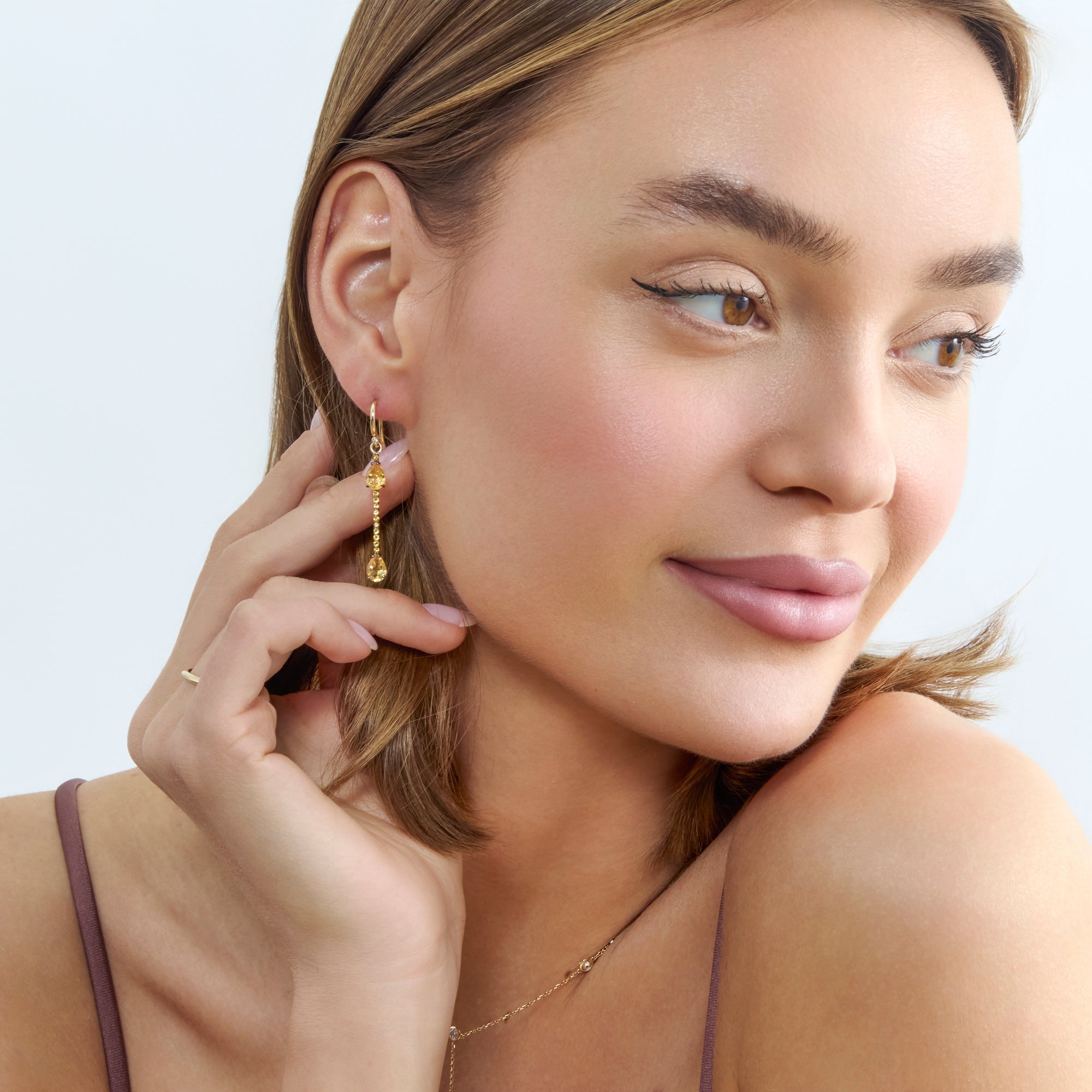Honey Glow Citrine Drops Earrings