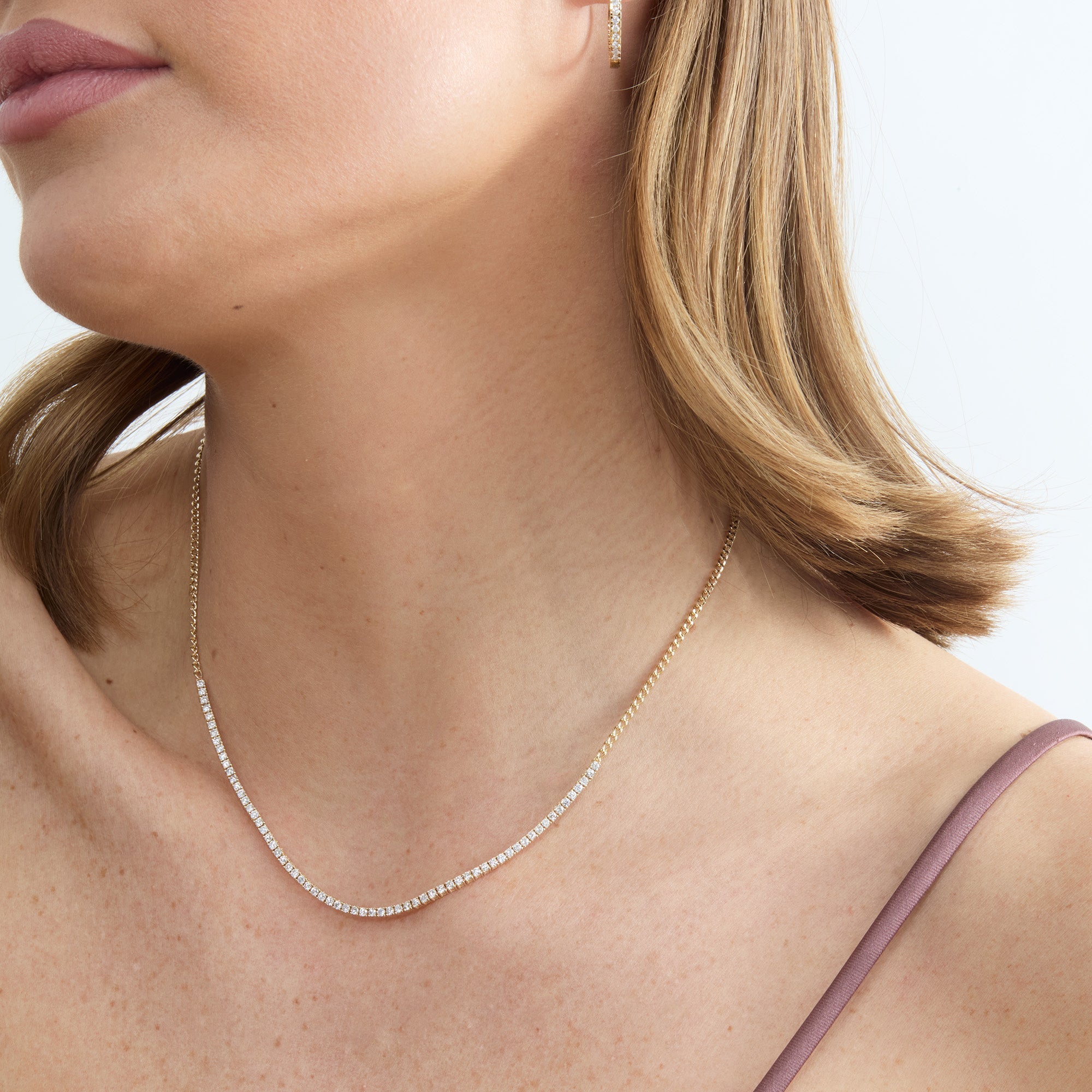Eternity Tennis Cuban Necklace