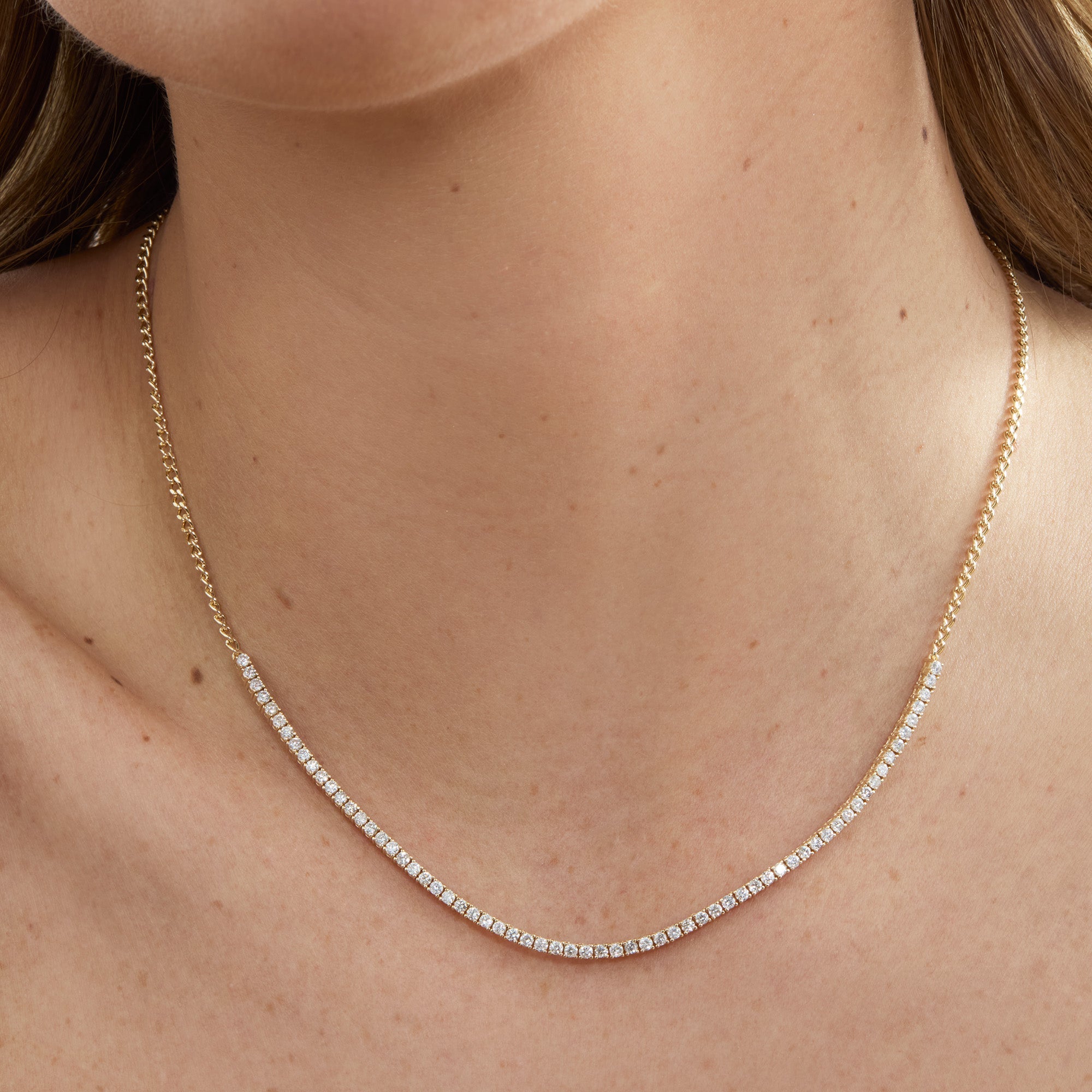 Eternity Tennis Cuban Necklace
