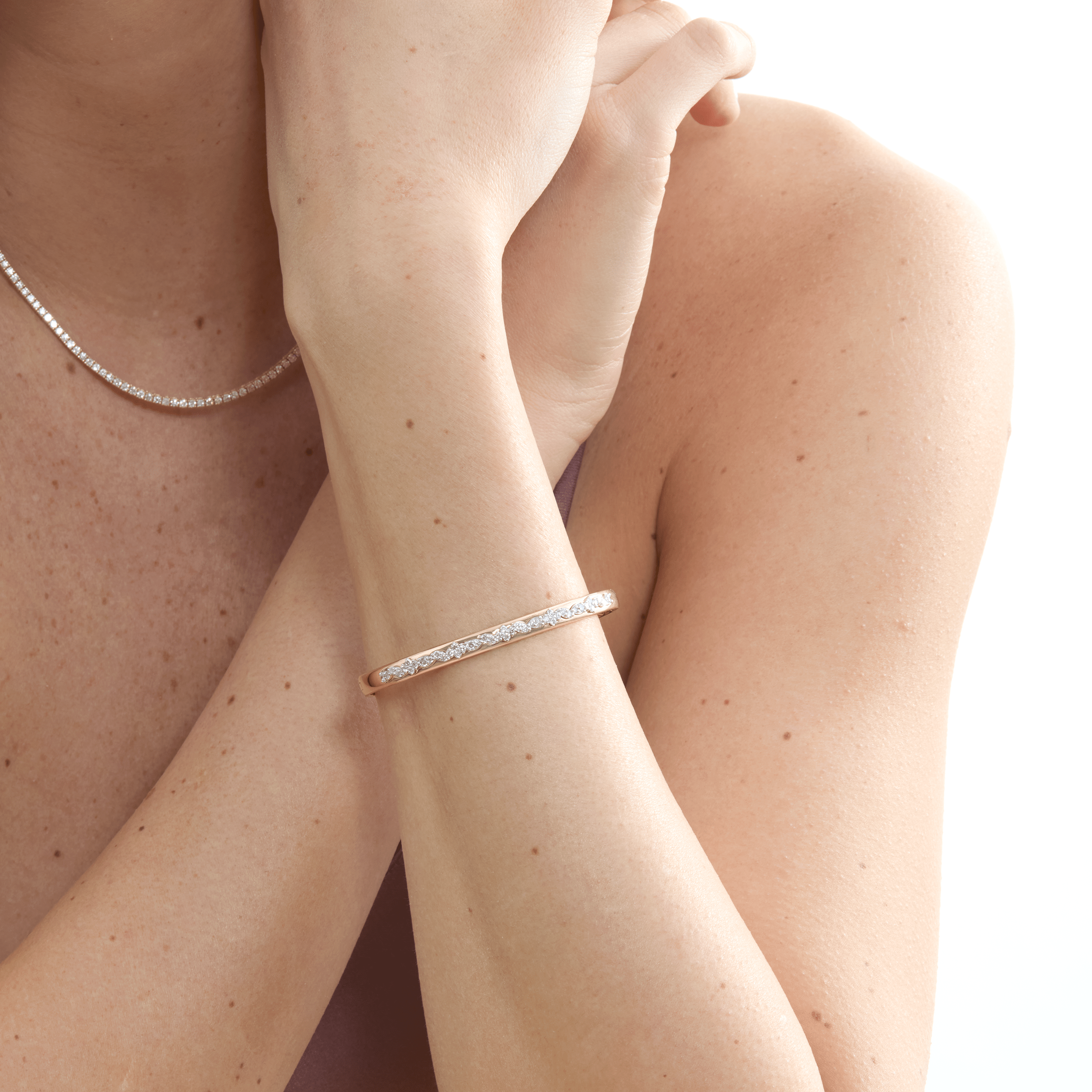 Crystal-Studded Bangle Bracelet