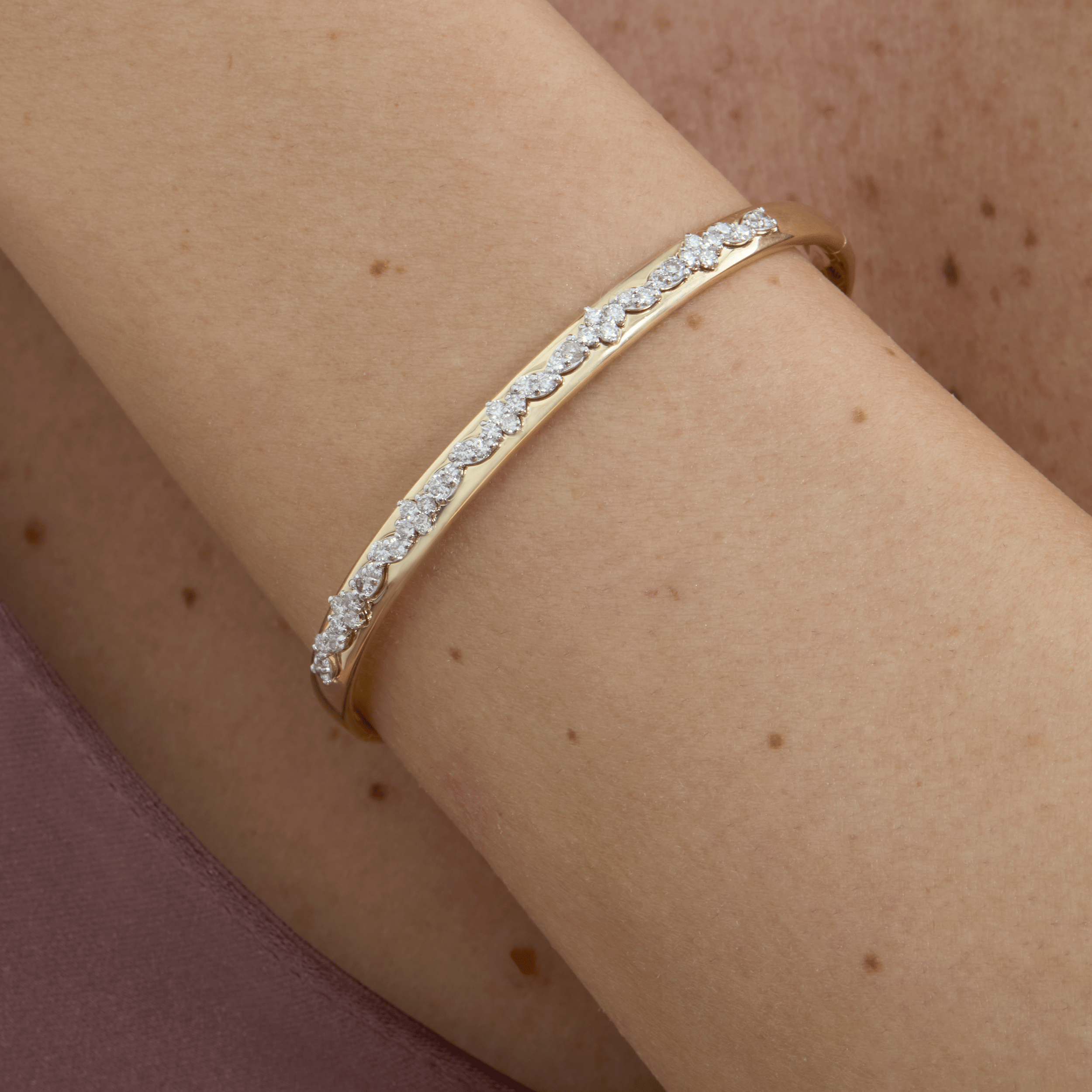 Crystal-Studded Bangle Bracelet