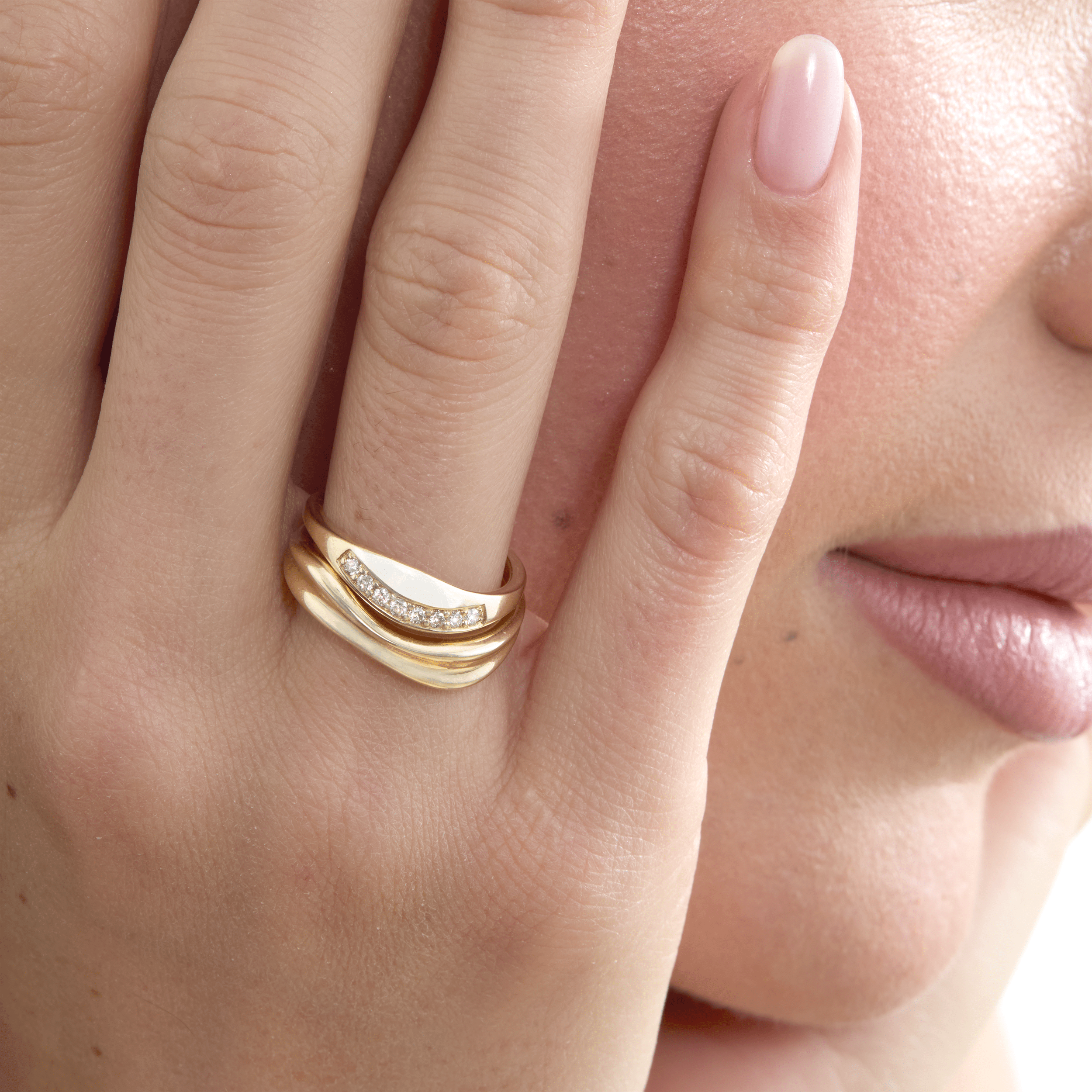 Whispering Spiral Ring Set